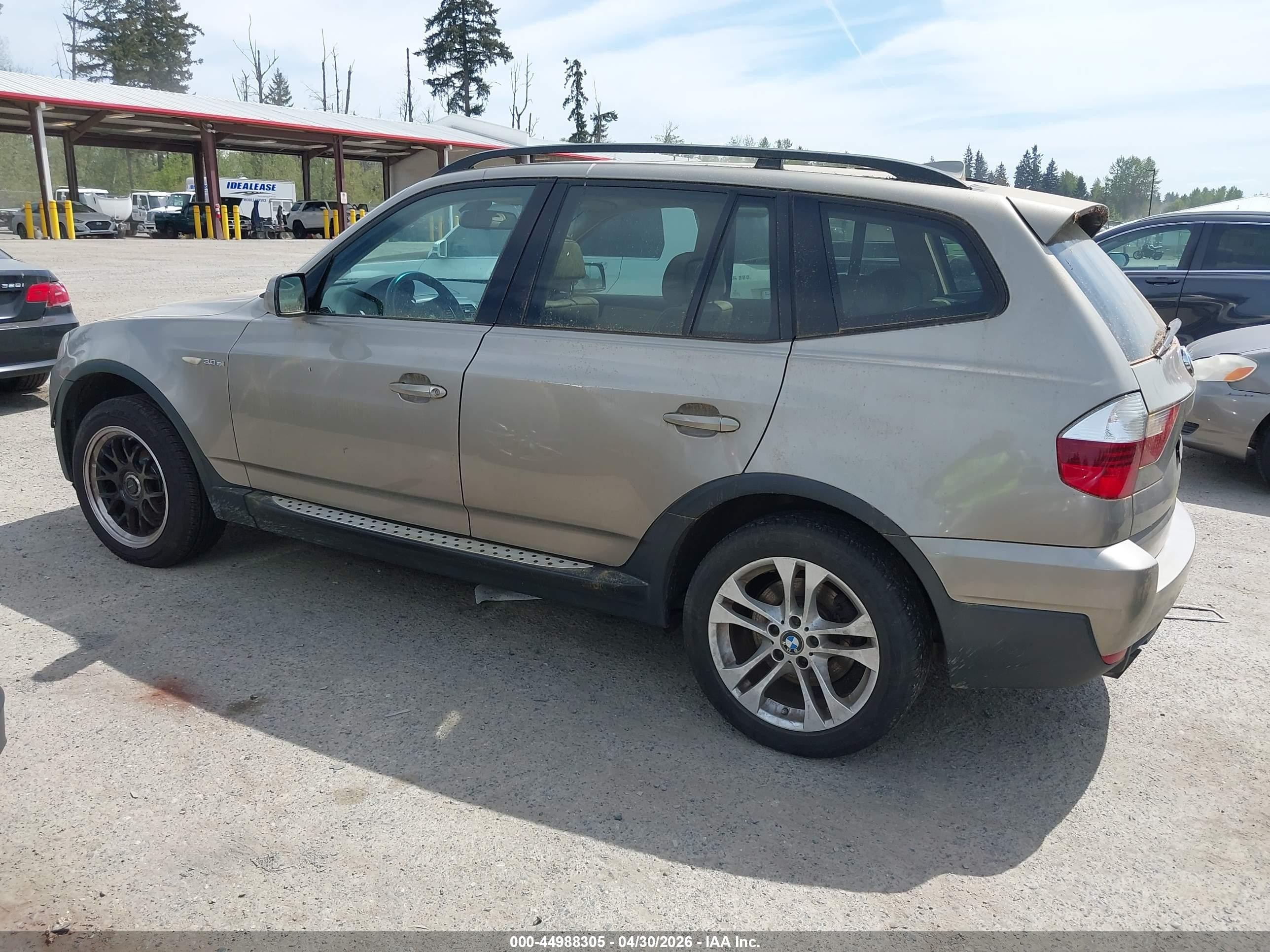 2008 Bmw X3 3.0si Gold vin: WBXPC93428WJ19236