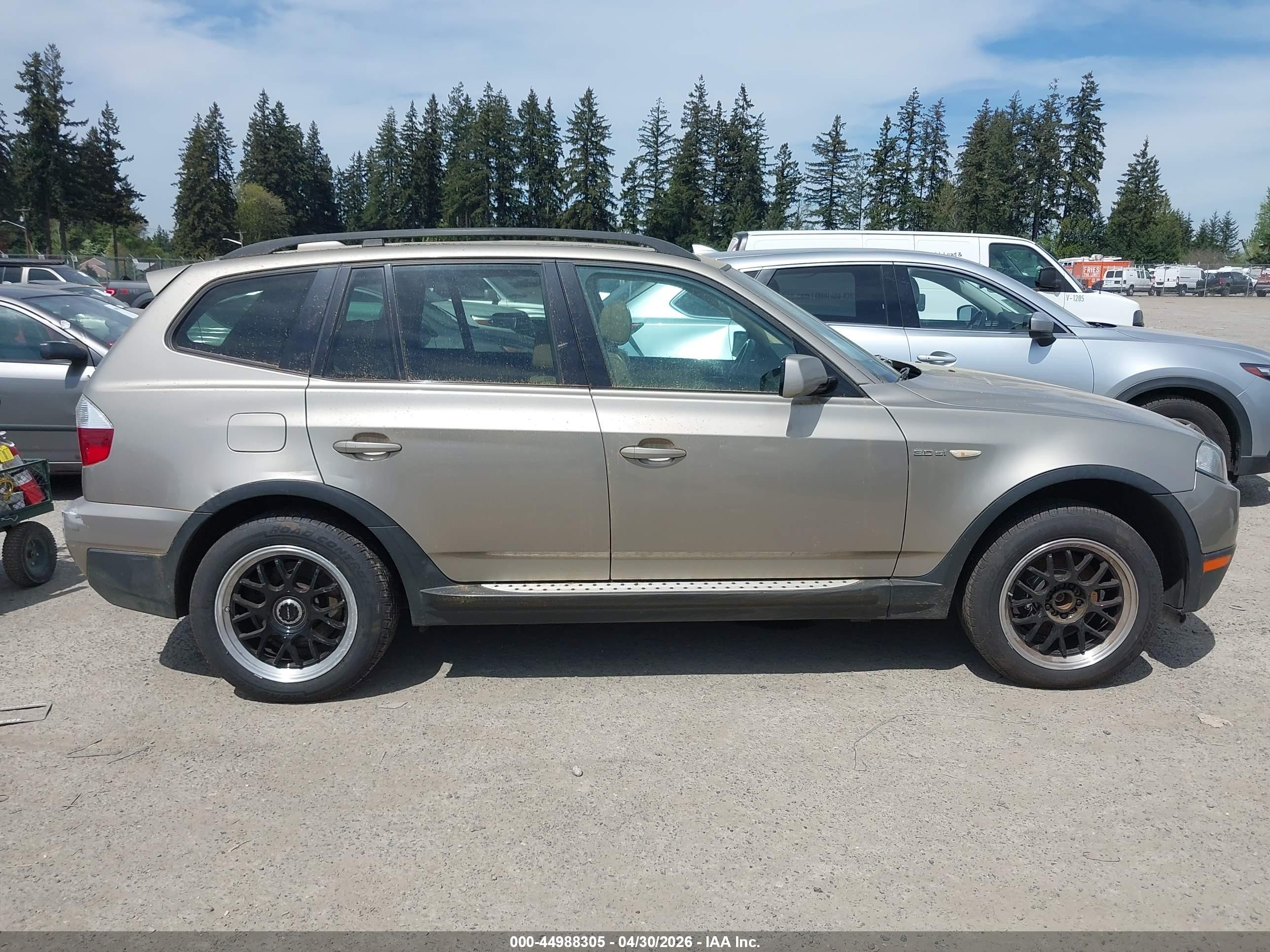 2008 Bmw X3 3.0si Gold vin: WBXPC93428WJ19236