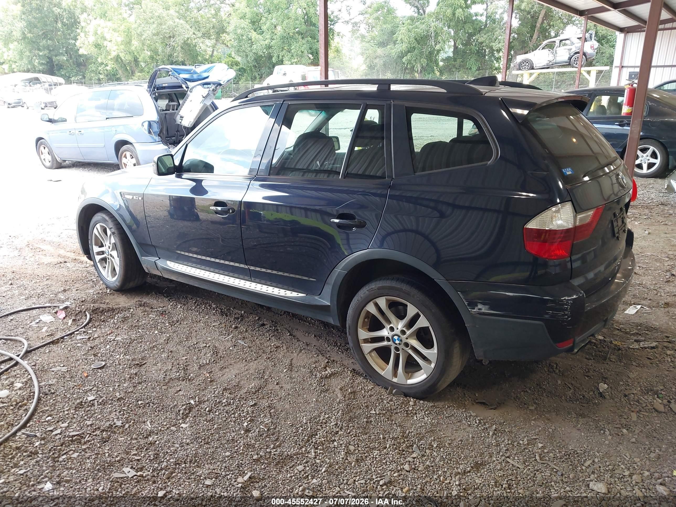 2008 Bmw X3 3.0si Dark Blue vin: WBXPC93428WJ20919