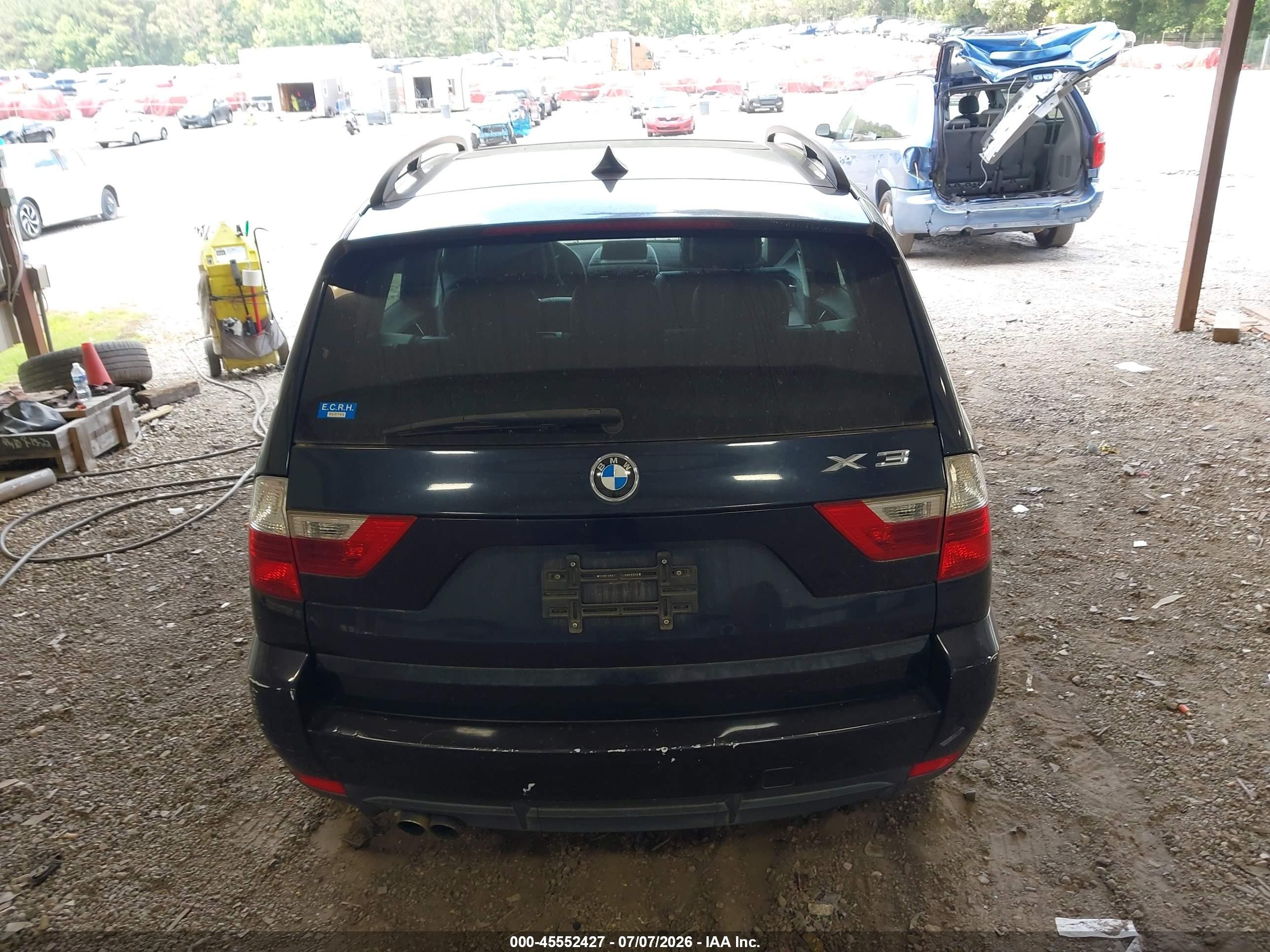 2008 Bmw X3 3.0si Dark Blue vin: WBXPC93428WJ20919