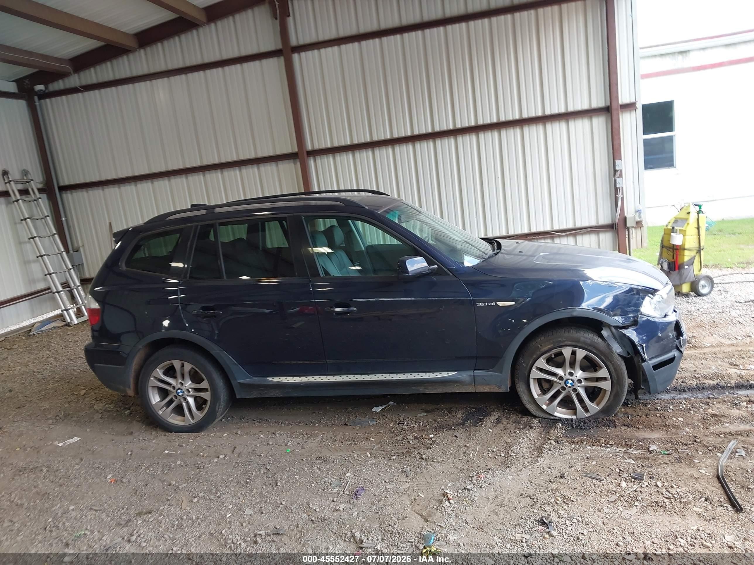 2008 Bmw X3 3.0si Dark Blue vin: WBXPC93428WJ20919