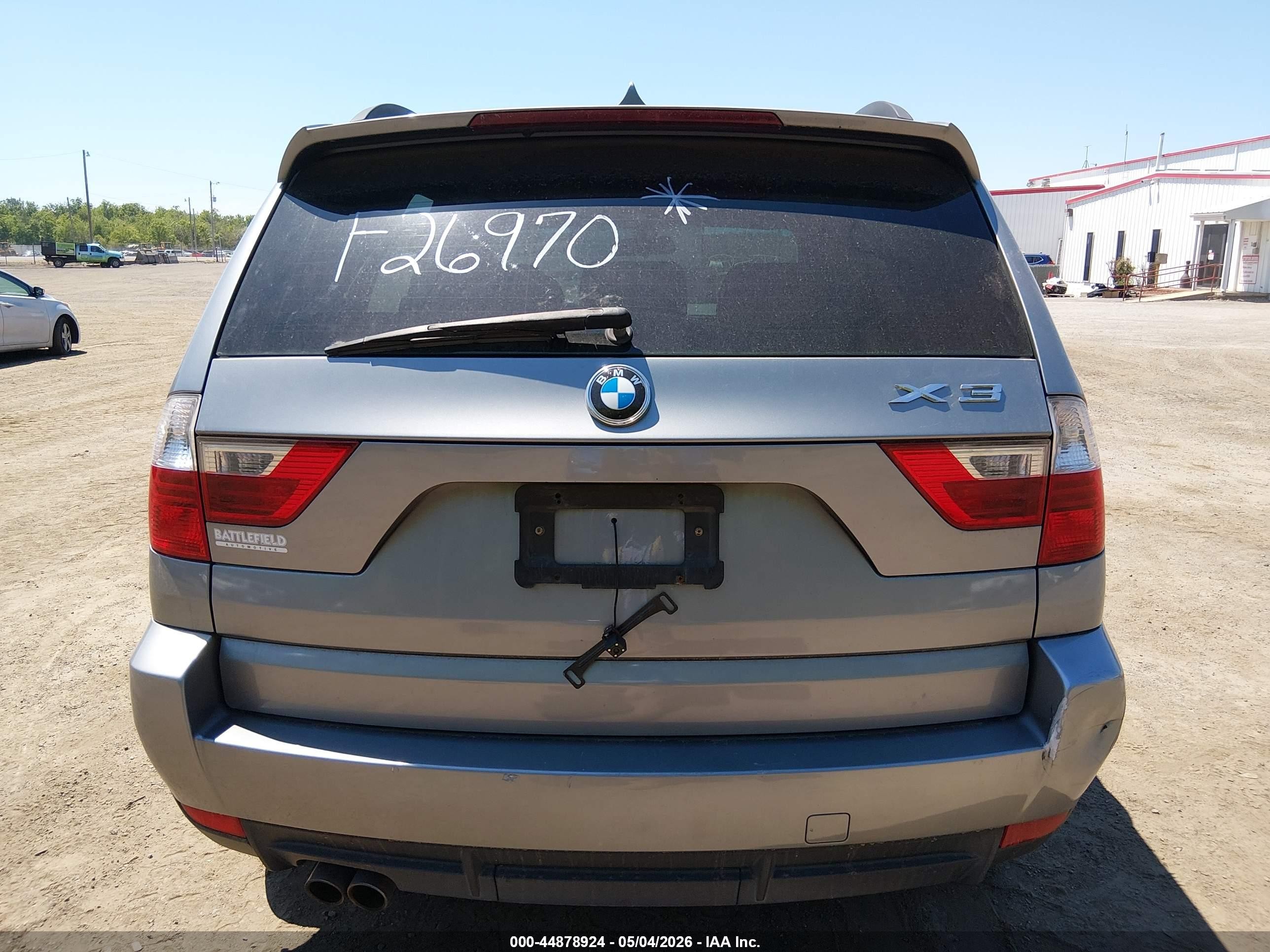 2007 Bmw X3 3.0si White vin: WBXPC93437WF26970