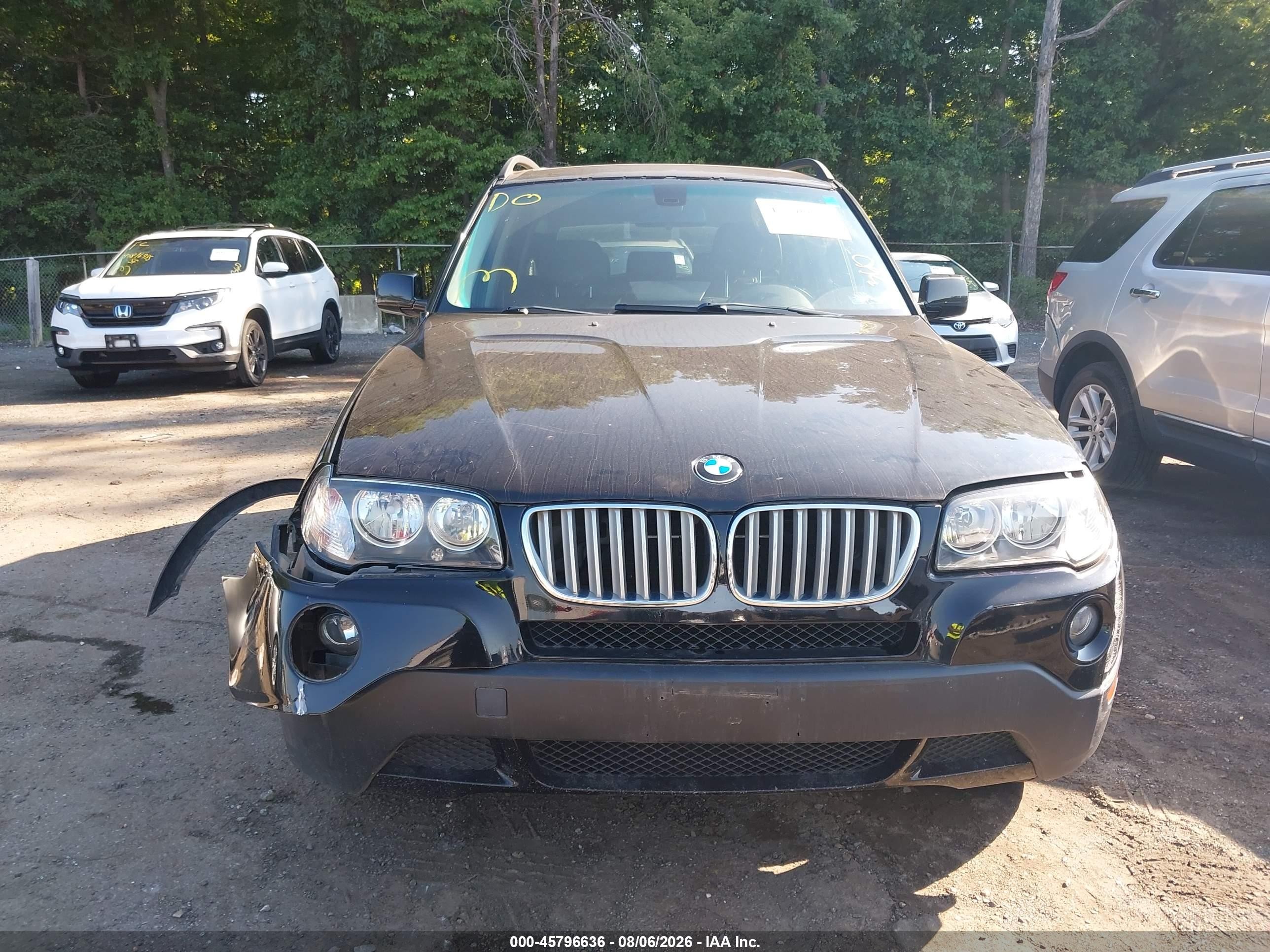 2008 Bmw X3 3.0si Black vin: WBXPC93438WJ04972