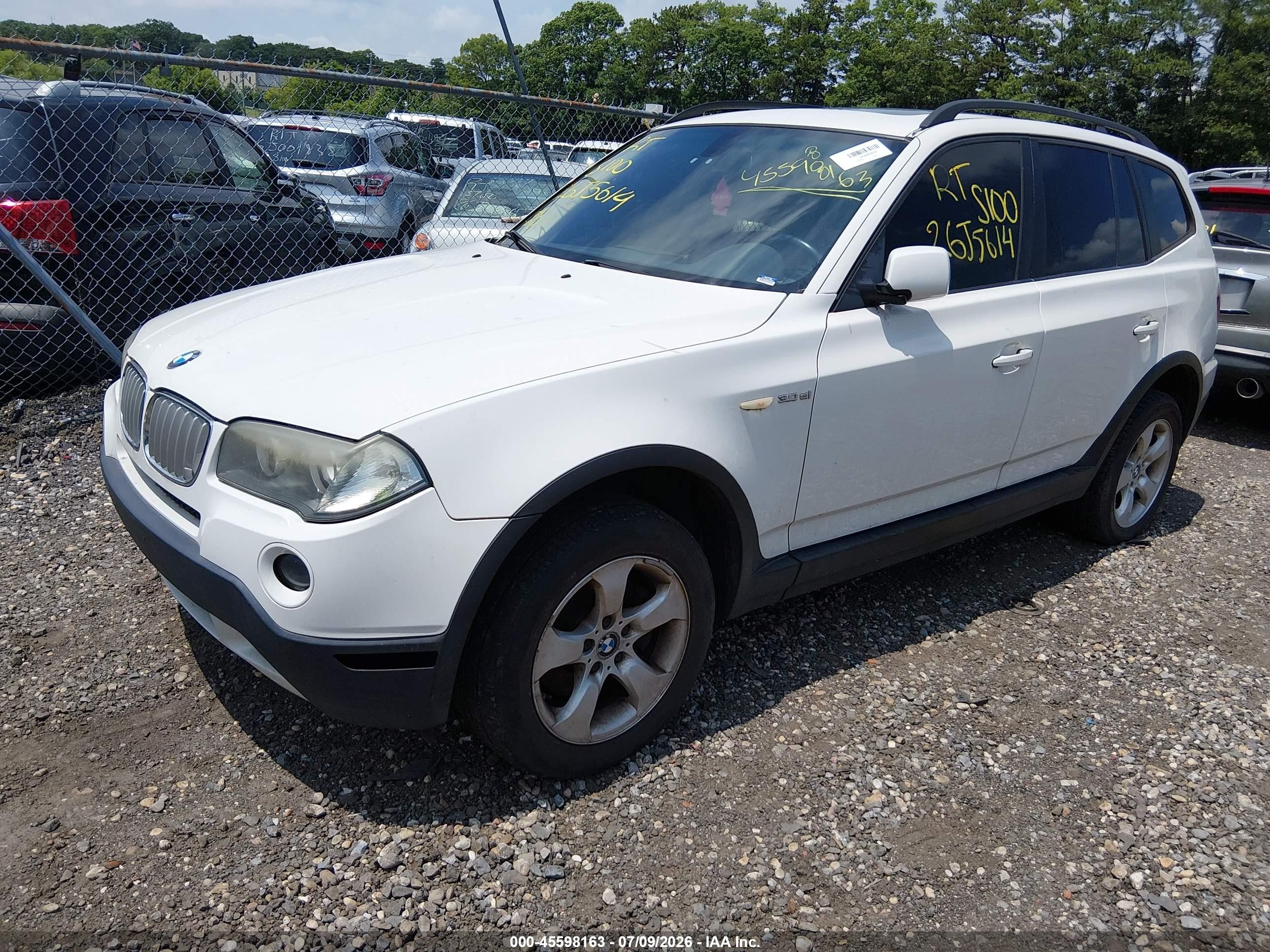 2008 Bmw X3 3.0si Белый vin: WBXPC93438WJ14028