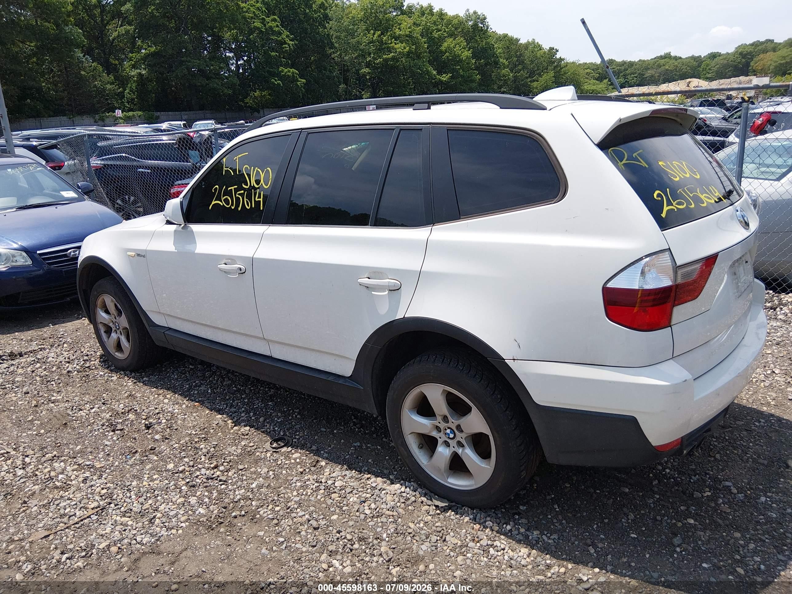 2008 Bmw X3 3.0si Белый vin: WBXPC93438WJ14028