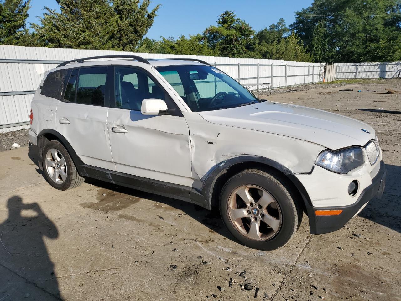 2007 Bmw X3 3.0si White vin: WBXPC93447WF15637