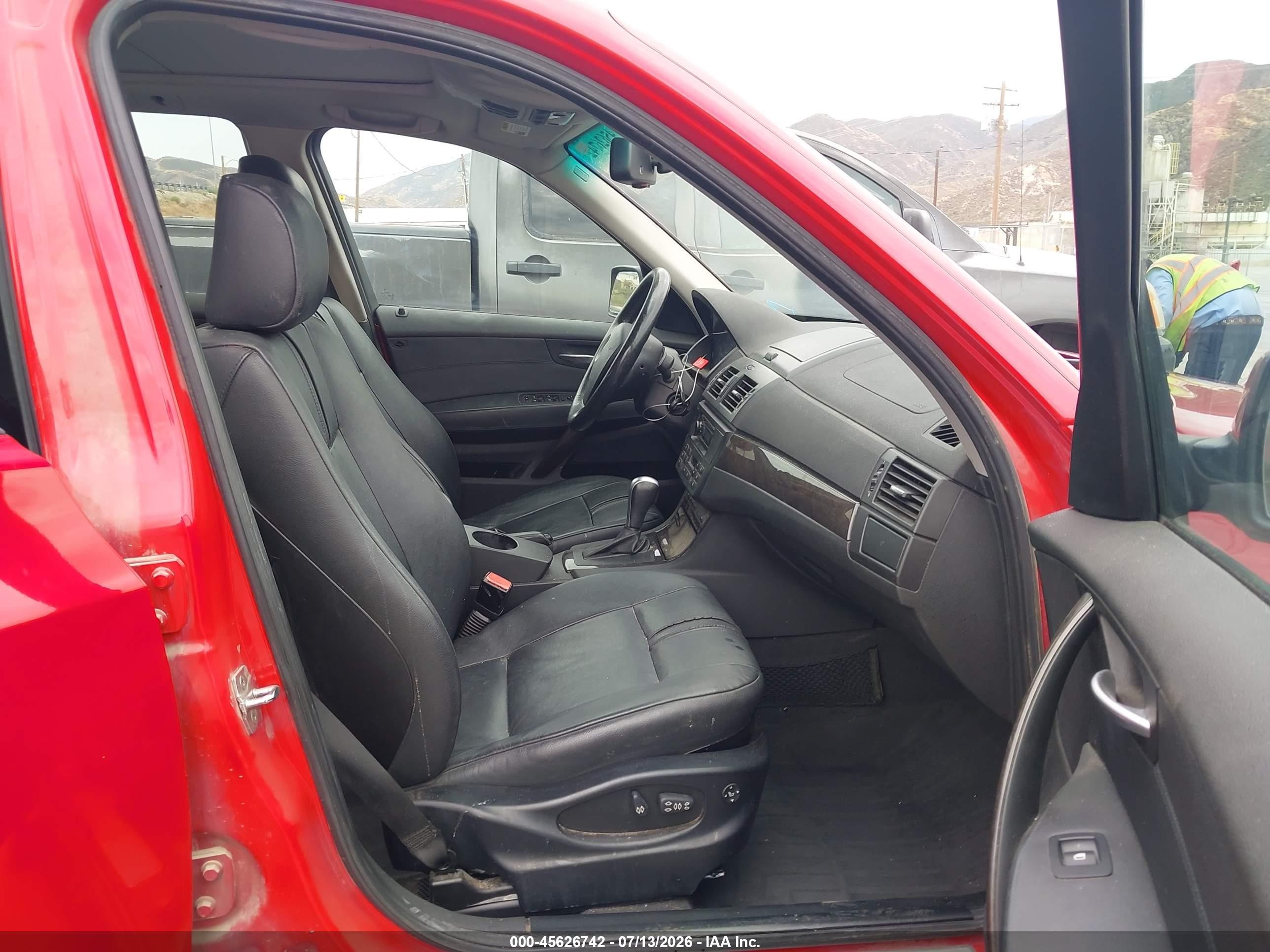 2007 Bmw X3 3.0si Red vin: WBXPC93447WF28923
