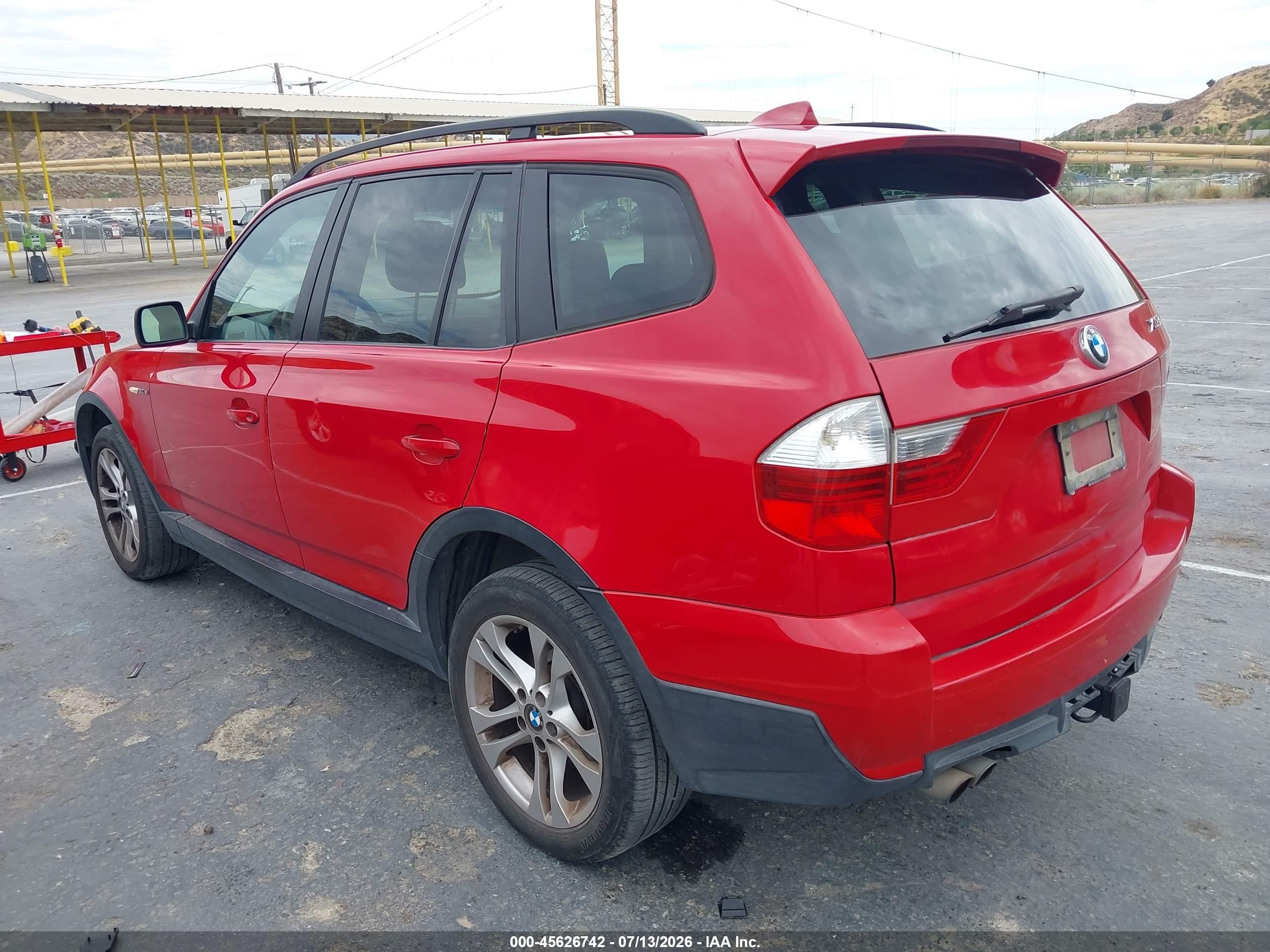2007 Bmw X3 3.0si Red vin: WBXPC93447WF28923