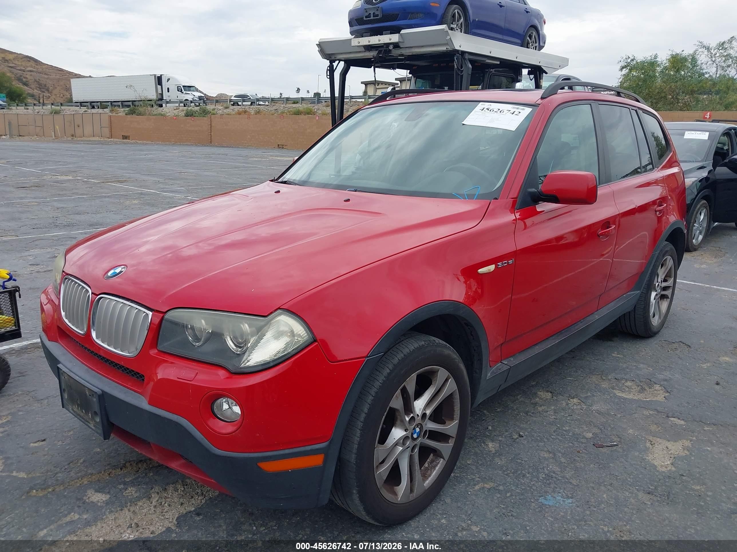 2007 Bmw X3 3.0si Red vin: WBXPC93447WF28923