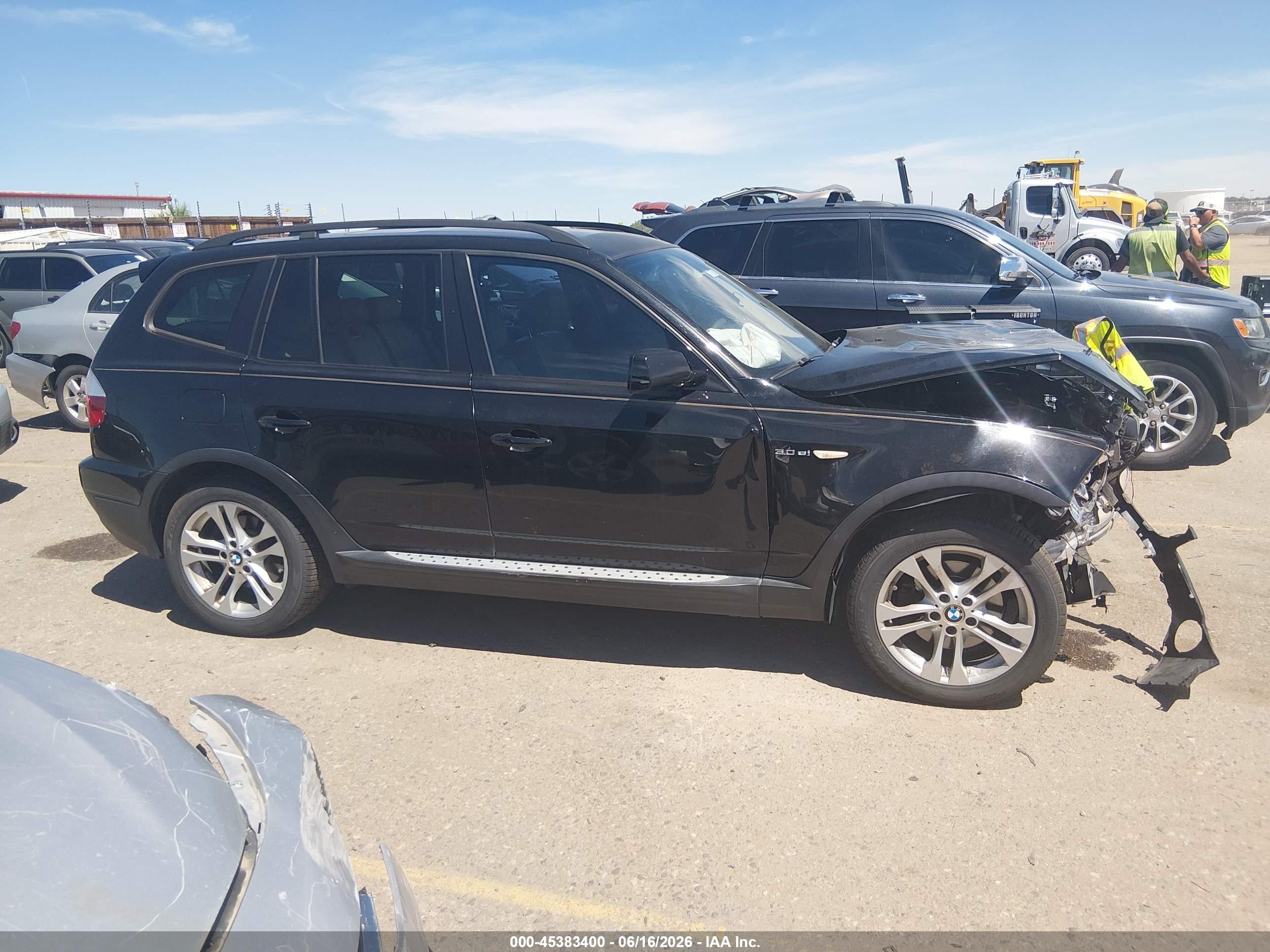 2008 Bmw X3 3.0si Black vin: WBXPC93448WJ03894