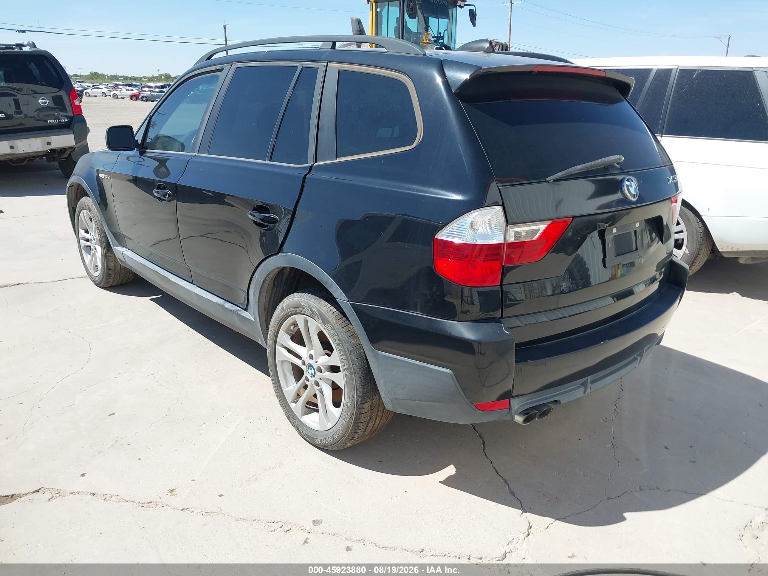 2007 Bmw X3 3.0si Black vin: WBXPC93457WF21785