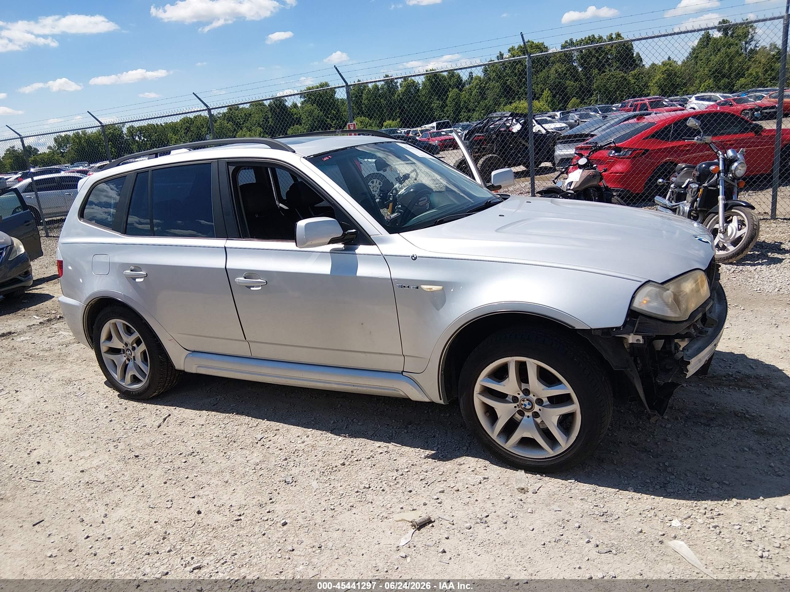 2008 Bmw X3 3.0si Серый vin: WBXPC93458WJ03550