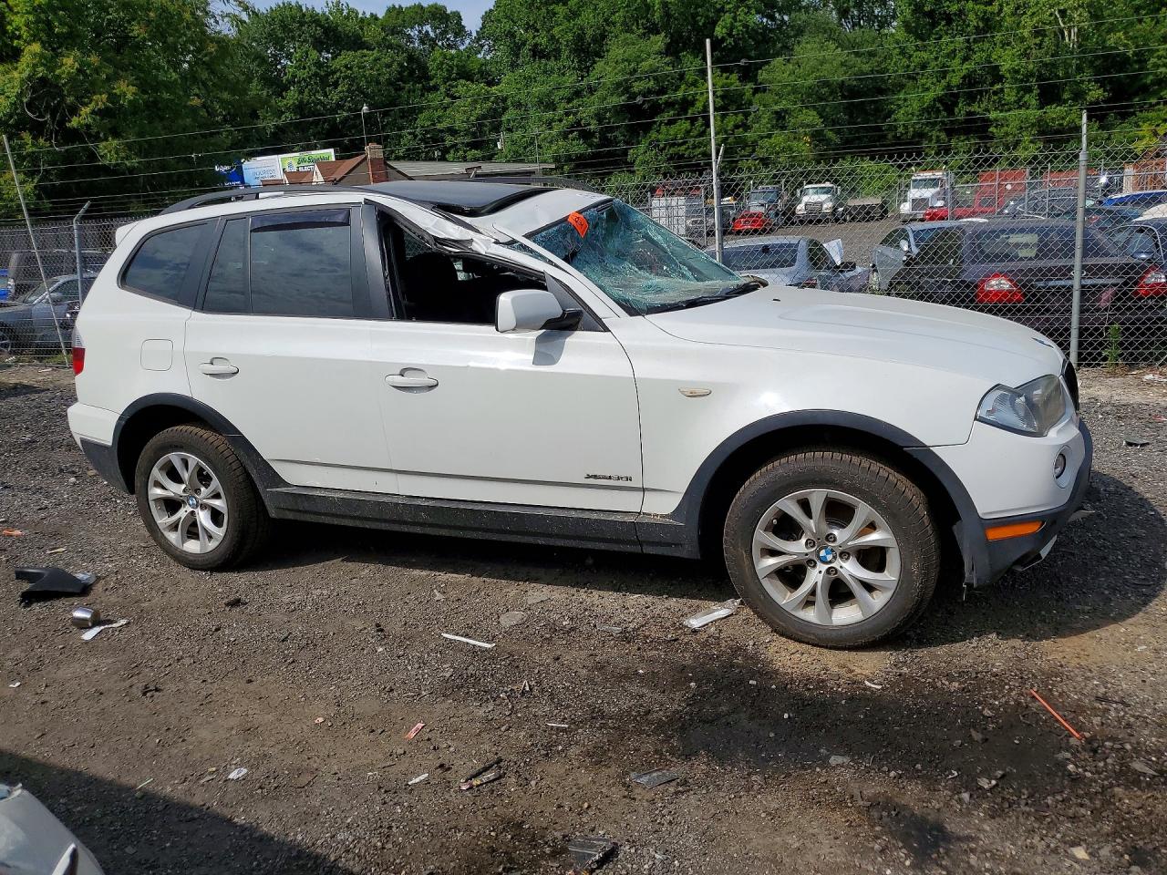 2009 Bmw X3 Xdrive30i White vin: WBXPC93459WJ27963