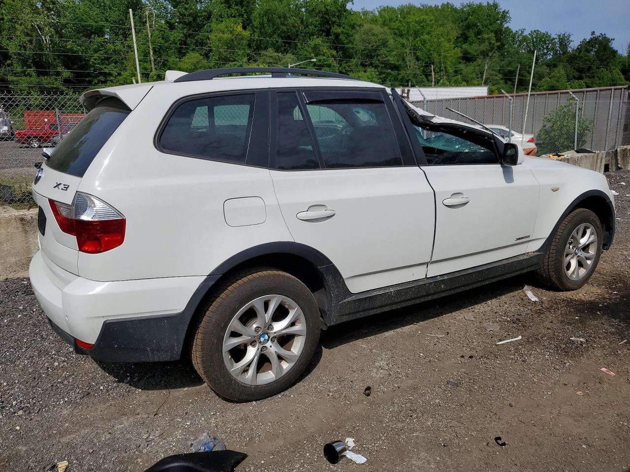 2009 Bmw X3 Xdrive30i White vin: WBXPC93459WJ27963