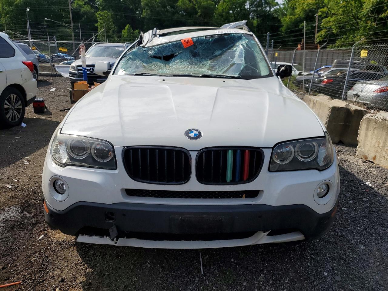 2009 Bmw X3 Xdrive30i White vin: WBXPC93459WJ27963