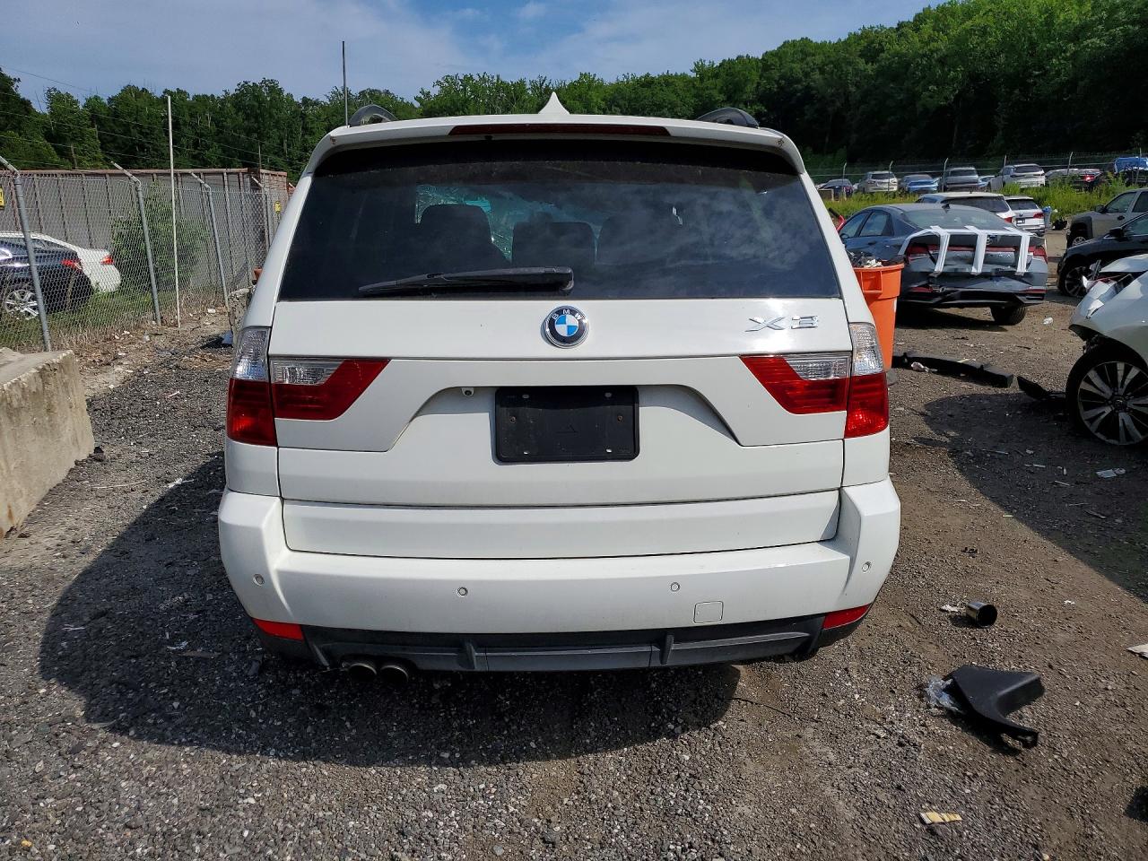 2009 Bmw X3 Xdrive30i White vin: WBXPC93459WJ27963
