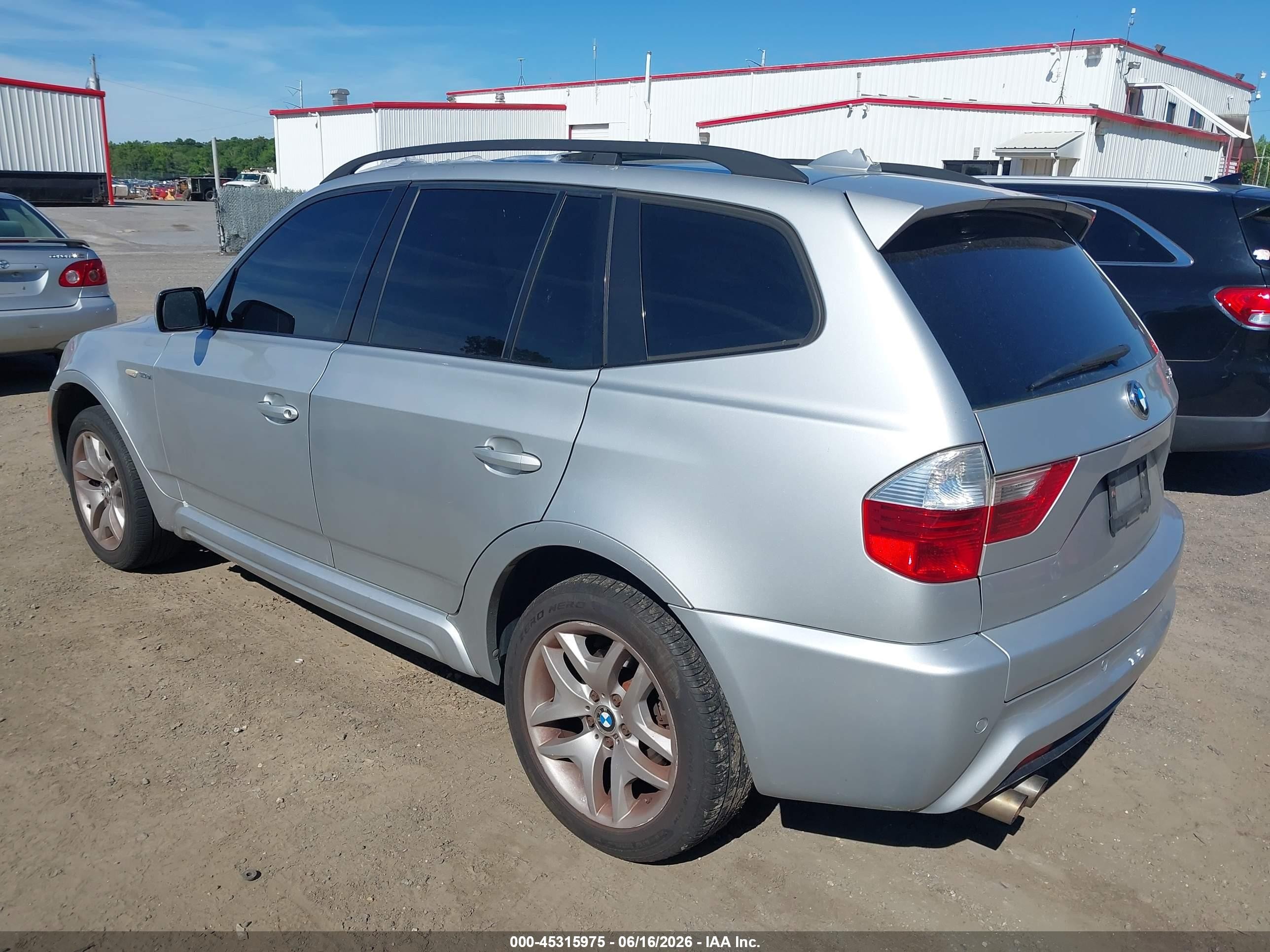 2007 Bmw X3 3.0si Silver vin: WBXPC93467WJ01353