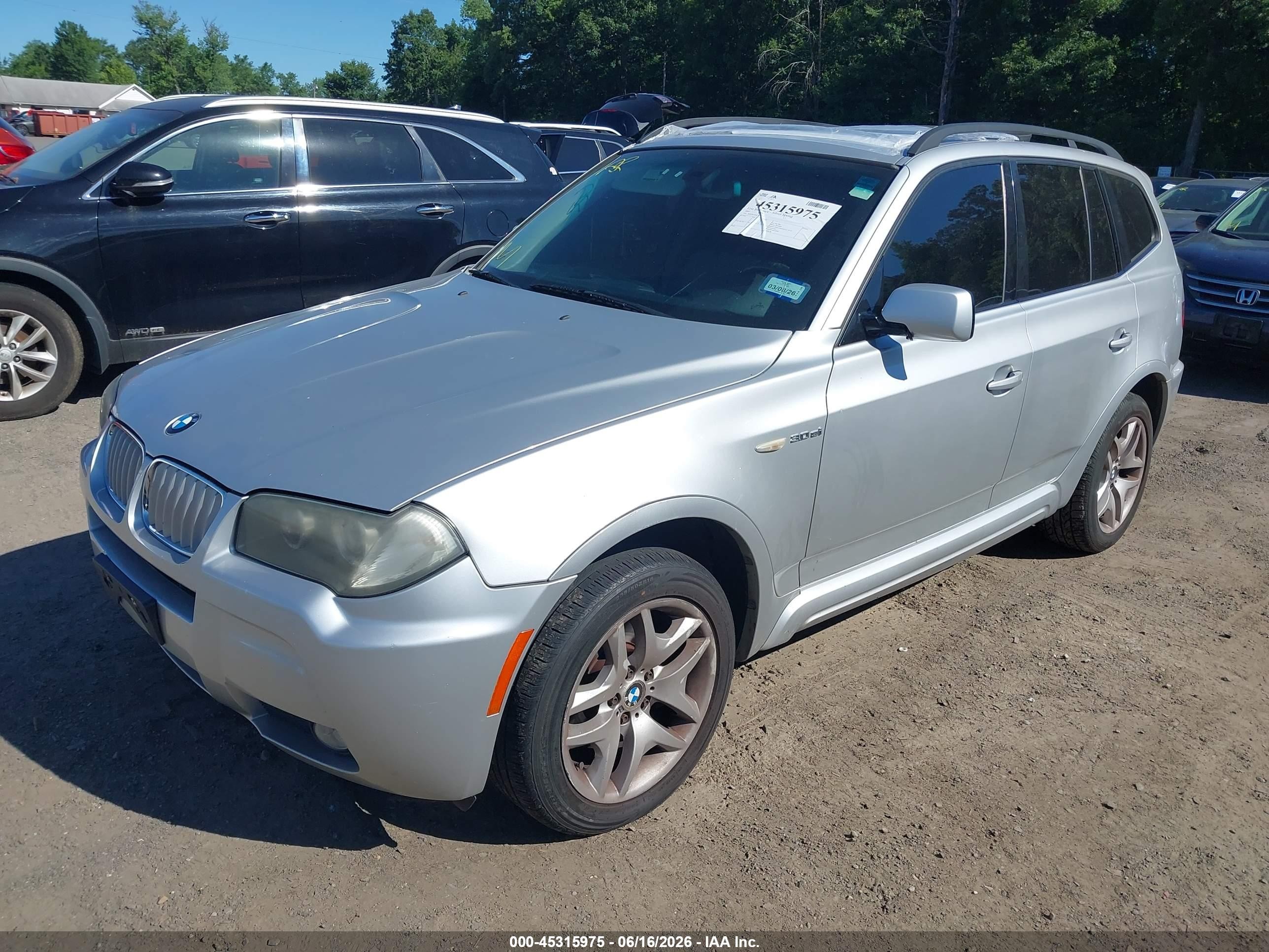 2007 Bmw X3 3.0si Silver vin: WBXPC93467WJ01353