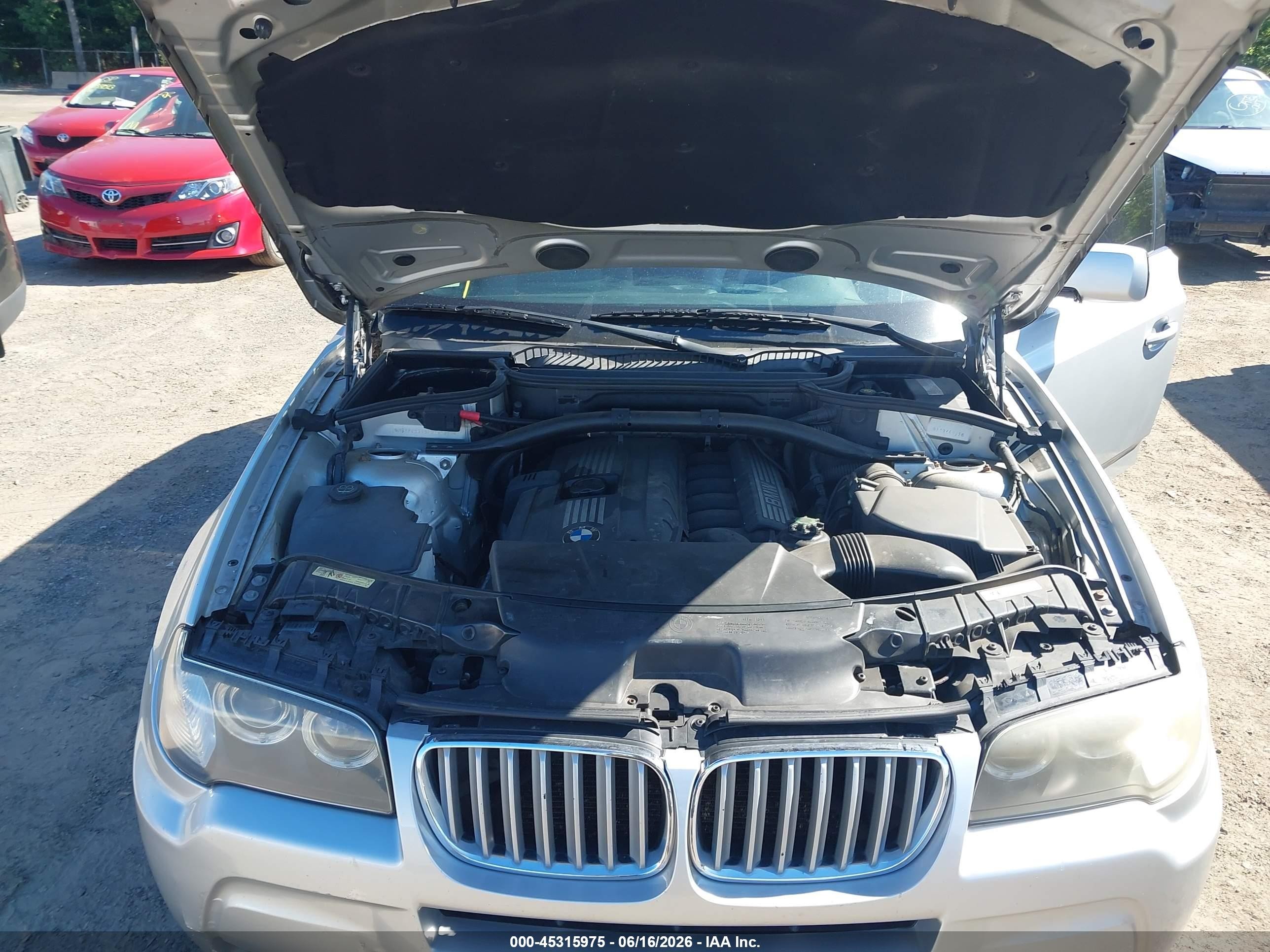 2007 Bmw X3 3.0si Silver vin: WBXPC93467WJ01353