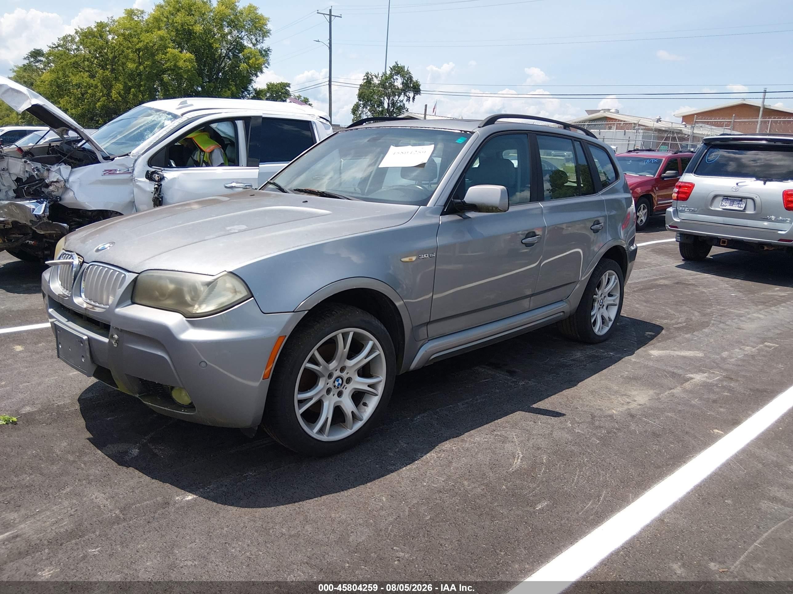 2008 Bmw X3 3.0si Серебряный vin: WBXPC93468WJ09440