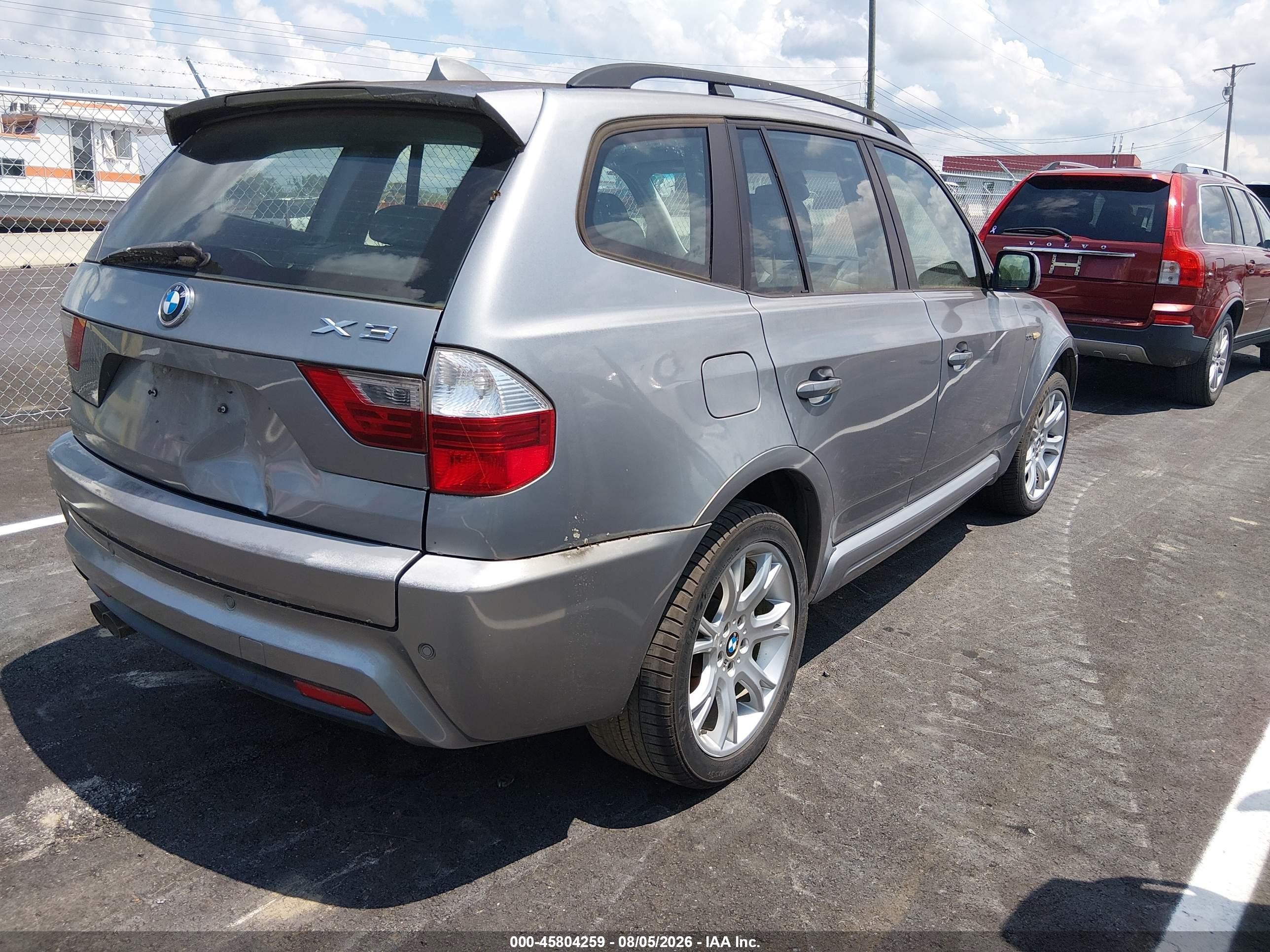 2008 Bmw X3 3.0si Серебряный vin: WBXPC93468WJ09440