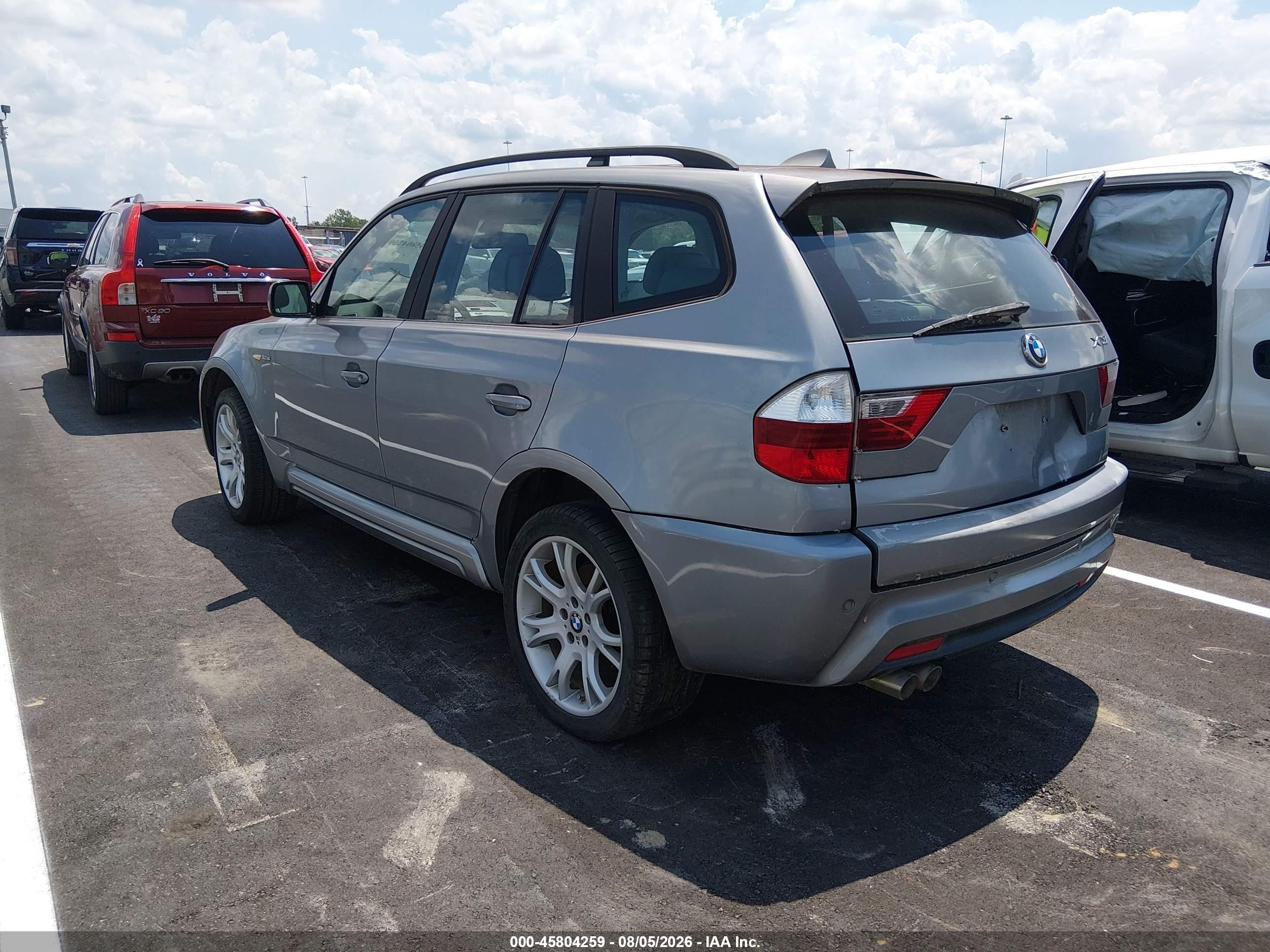 2008 Bmw X3 3.0si Серебряный vin: WBXPC93468WJ09440