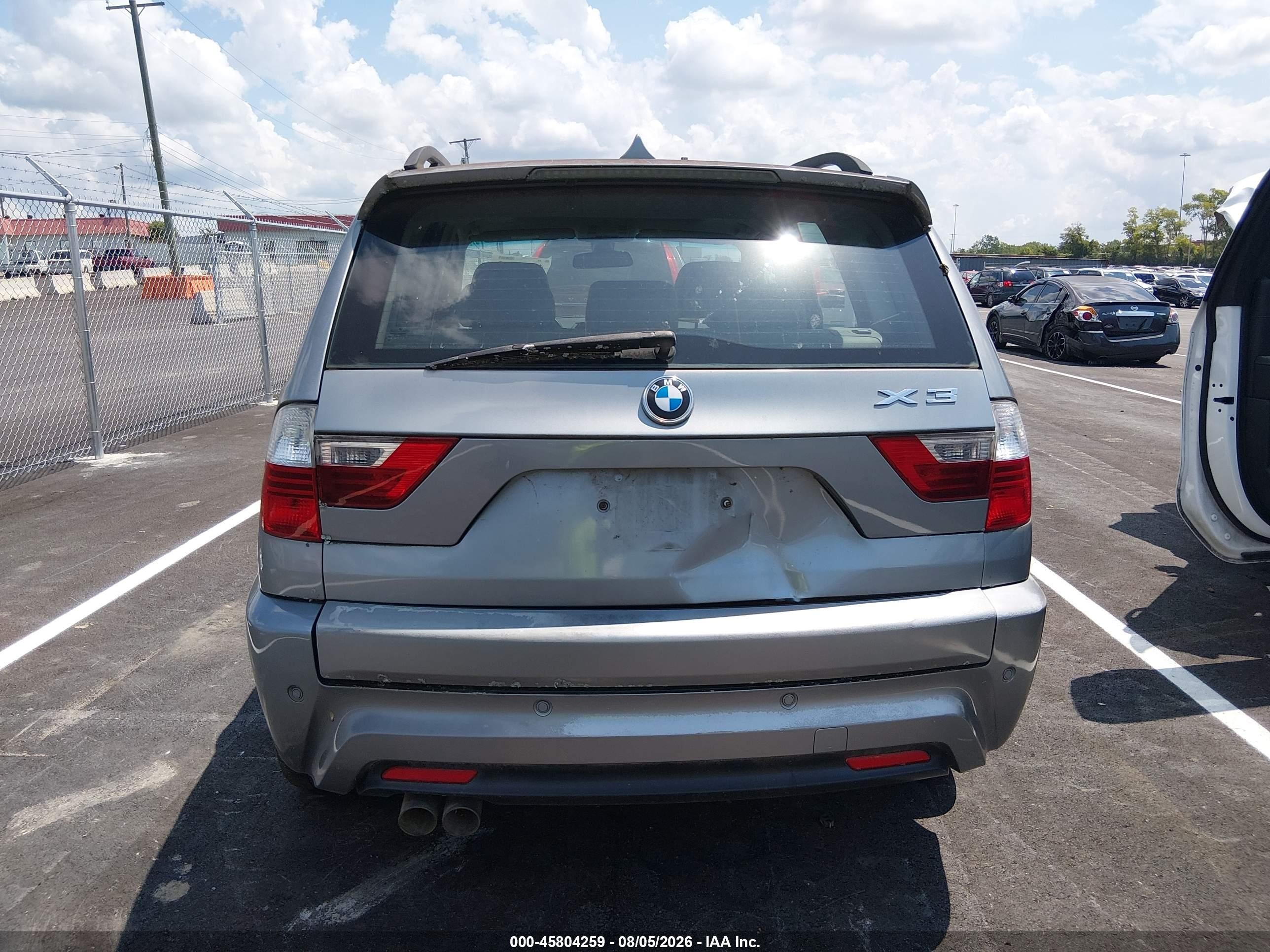 2008 Bmw X3 3.0si Серебряный vin: WBXPC93468WJ09440