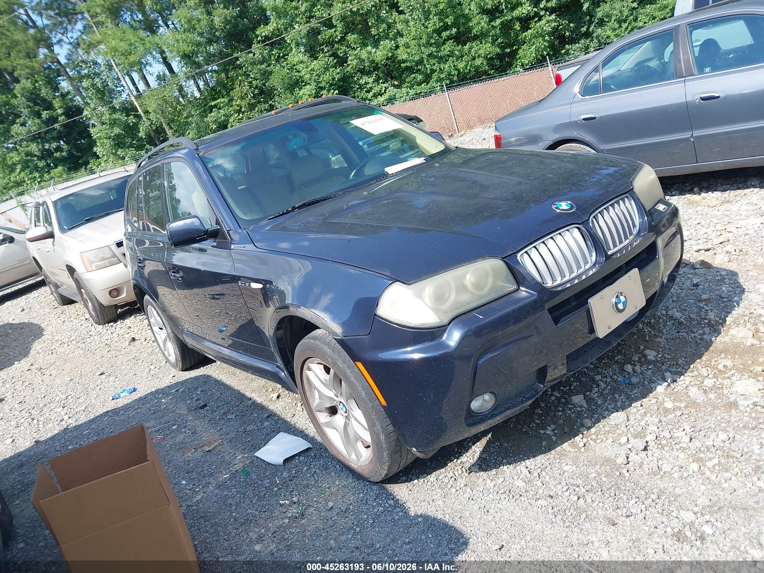 2007 Bmw X3 3.0si Dark Blue vin: WBXPC93477WF01666