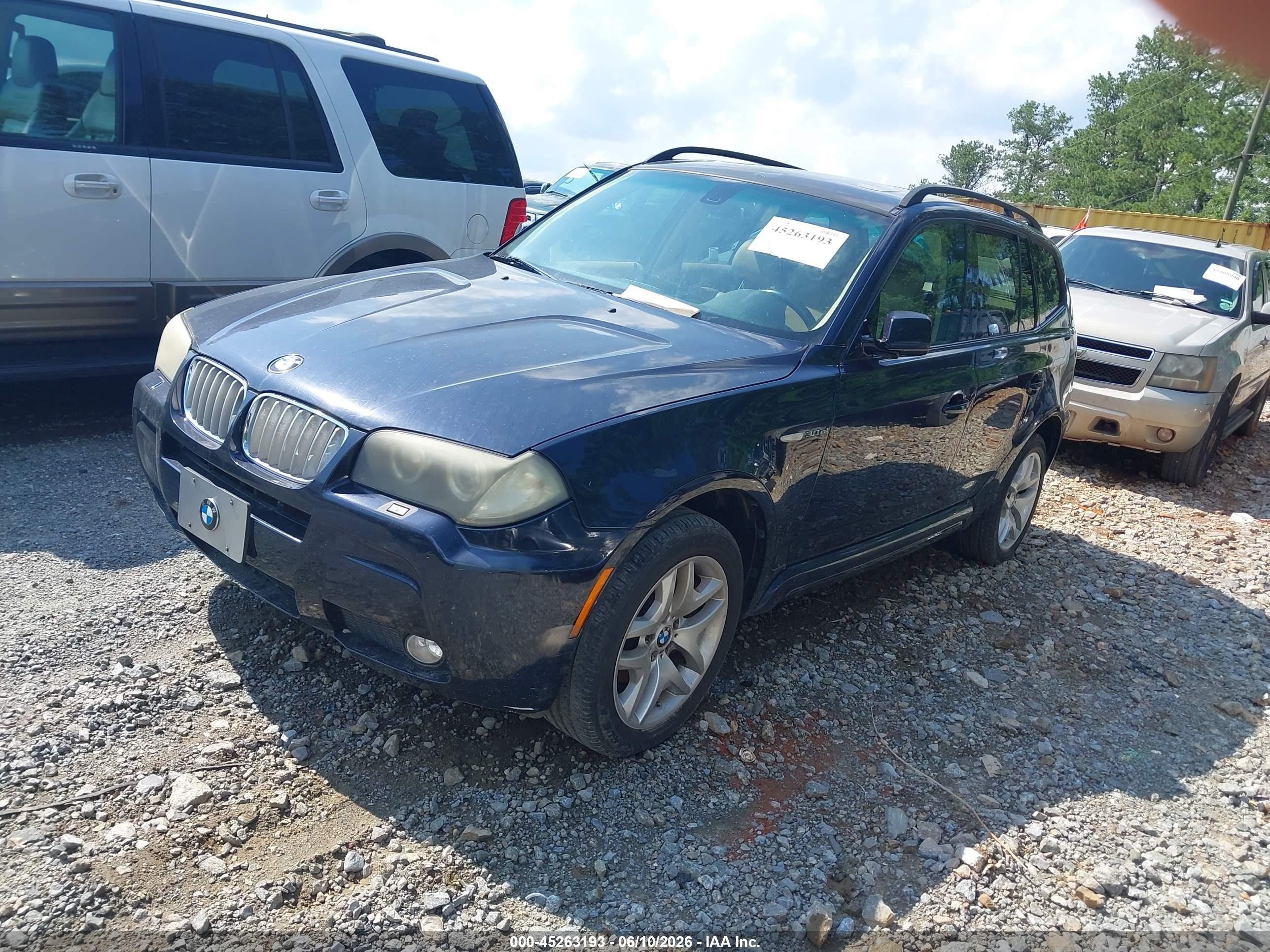 2007 Bmw X3 3.0si Dark Blue vin: WBXPC93477WF01666