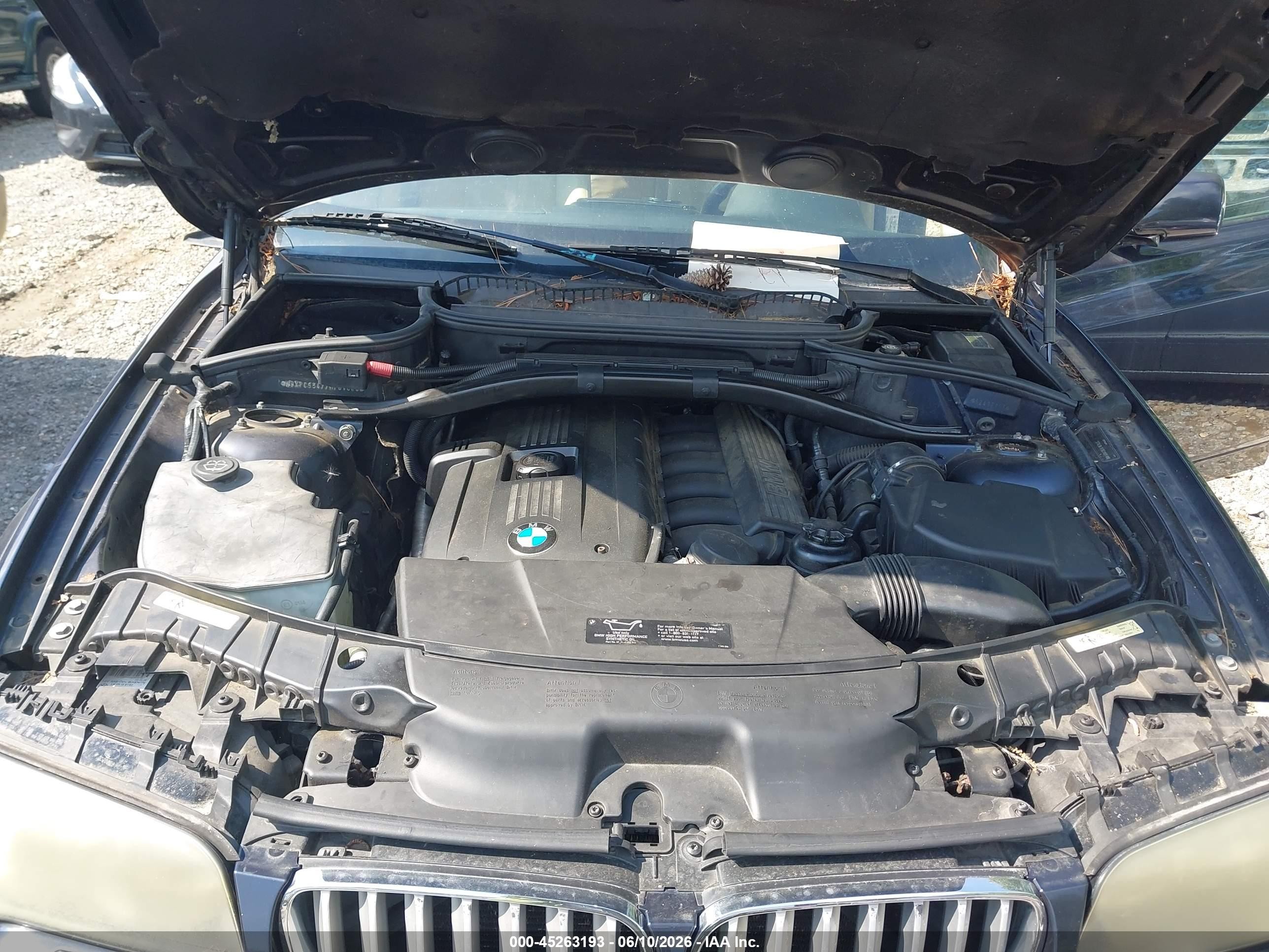 2007 Bmw X3 3.0si Dark Blue vin: WBXPC93477WF01666