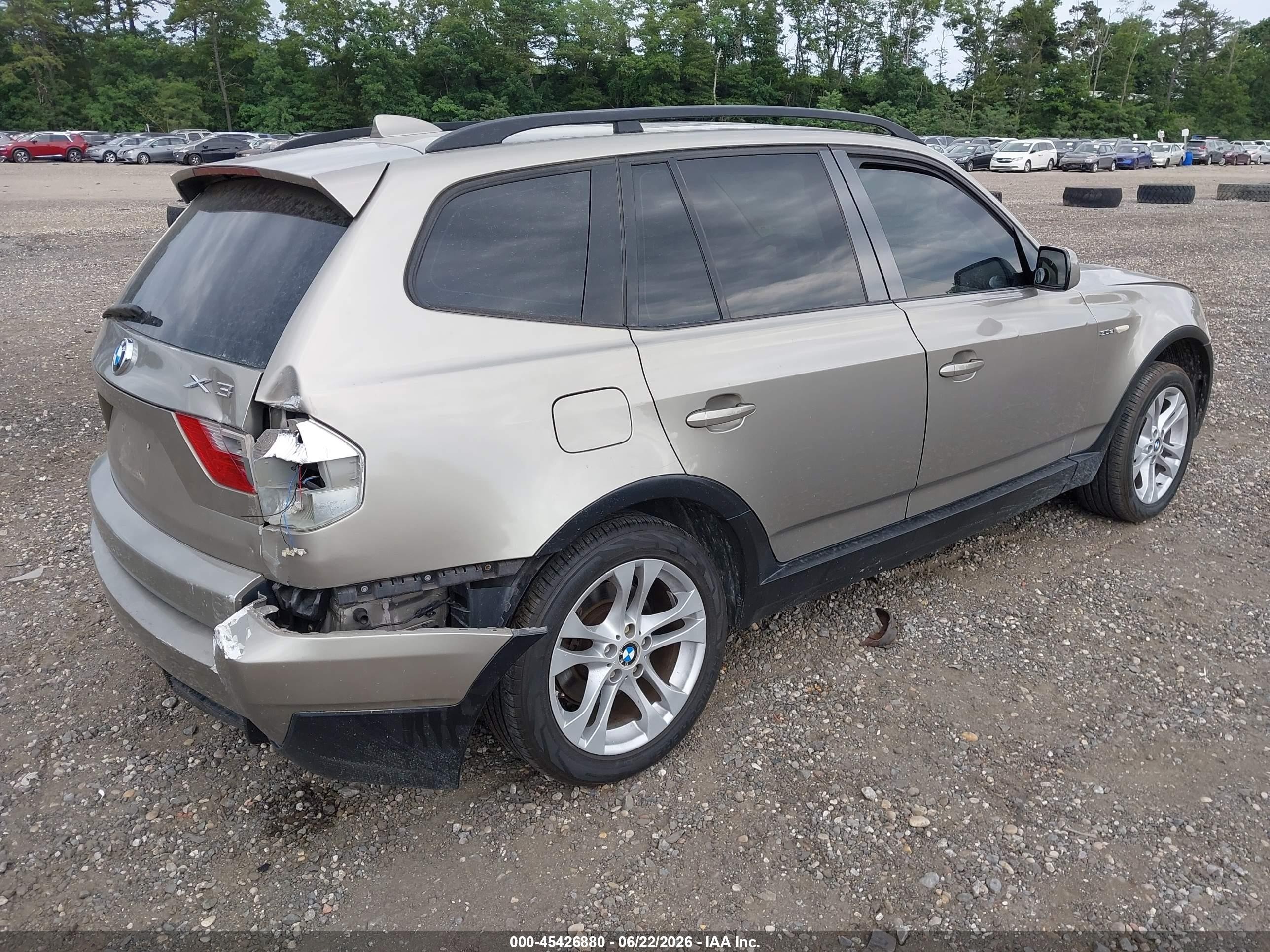 2008 Bmw X3 3.0si Gold vin: WBXPC93478WJ08331