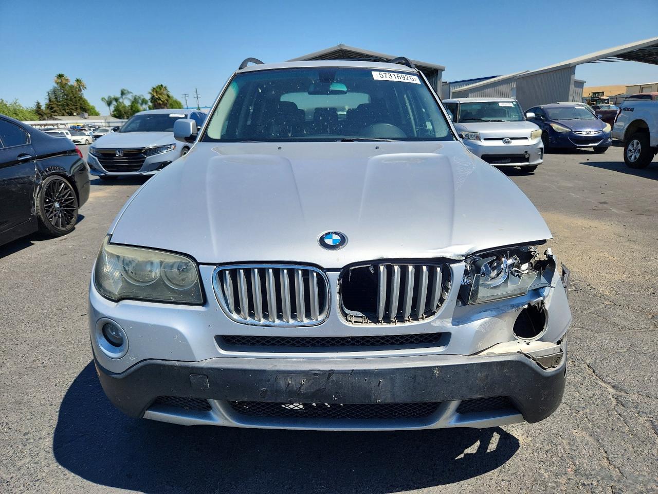 2008 Bmw X3 3.0si Silver vin: WBXPC93478WJ14100
