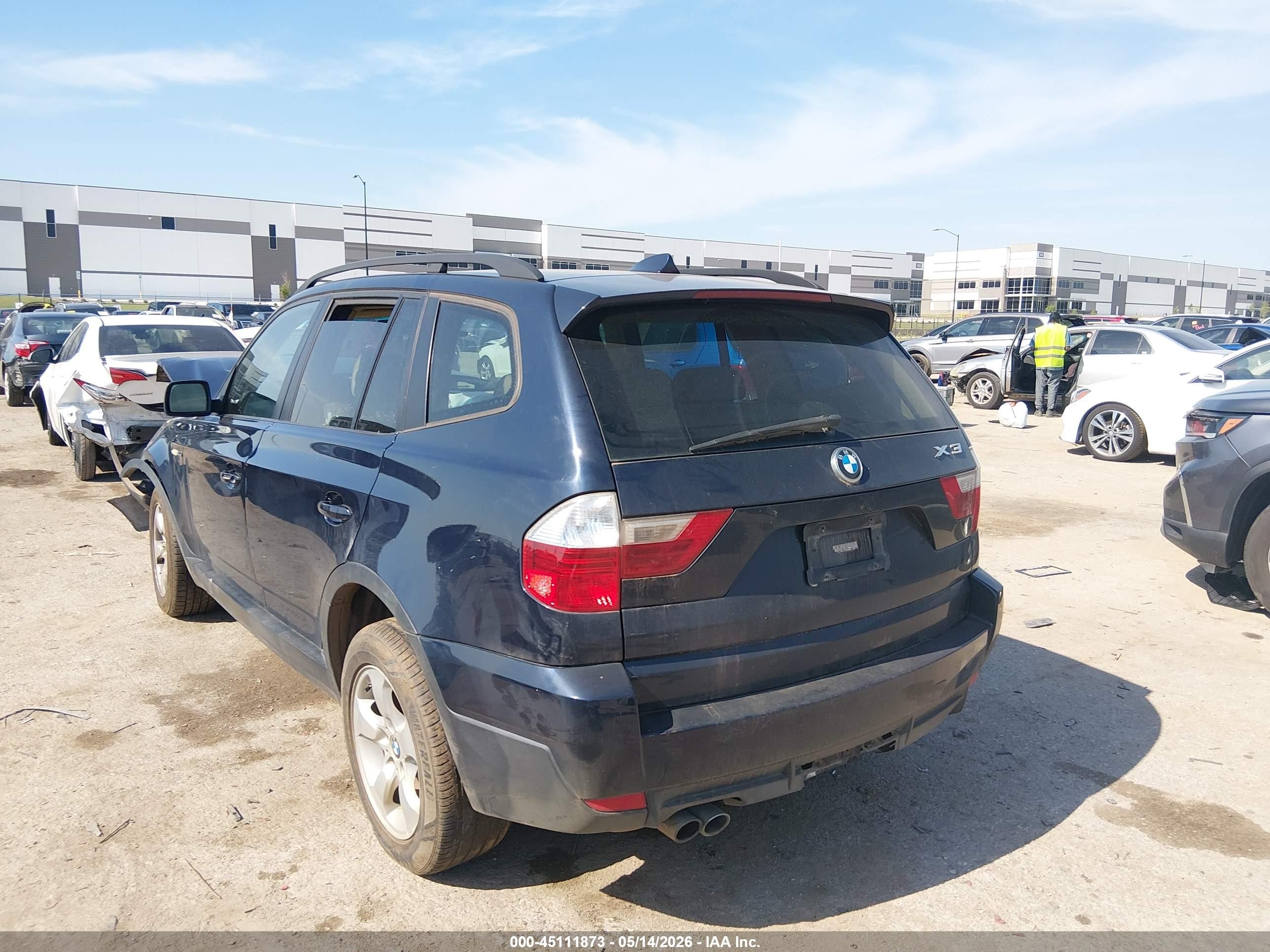 2008 Bmw X3 3.0si Dark Blue vin: WBXPC93478WJ16882