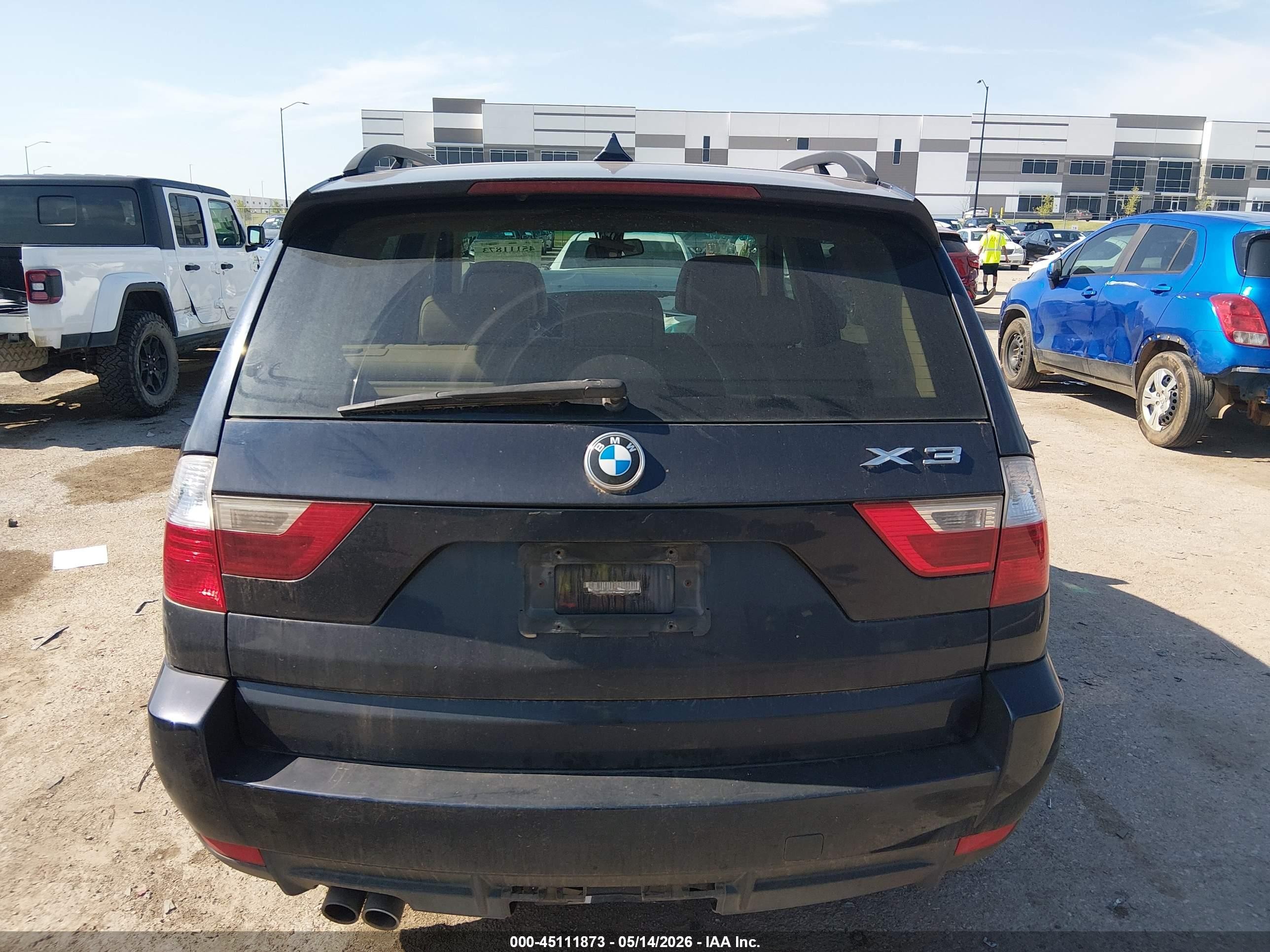 2008 Bmw X3 3.0si Dark Blue vin: WBXPC93478WJ16882