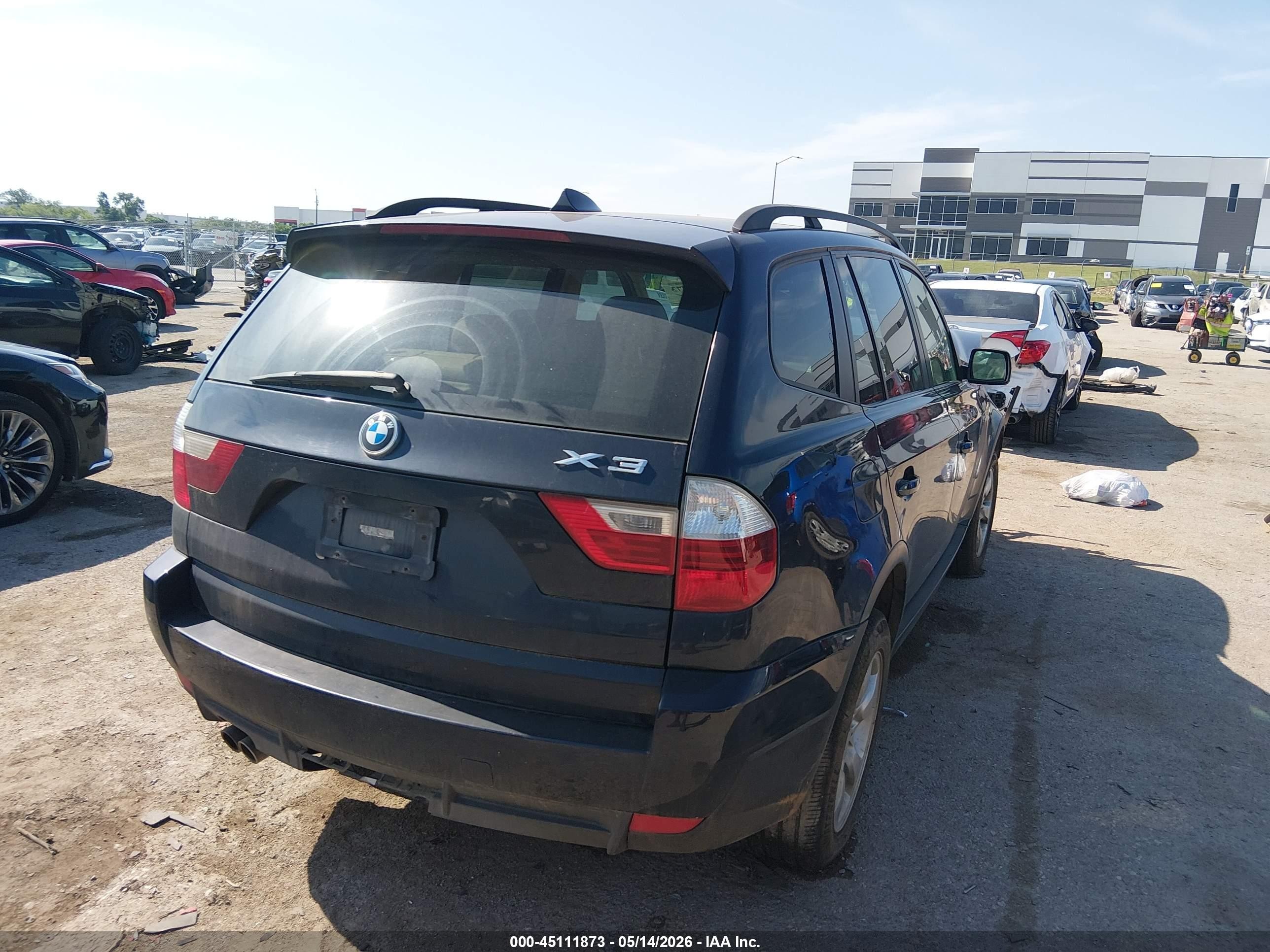 2008 Bmw X3 3.0si Dark Blue vin: WBXPC93478WJ16882