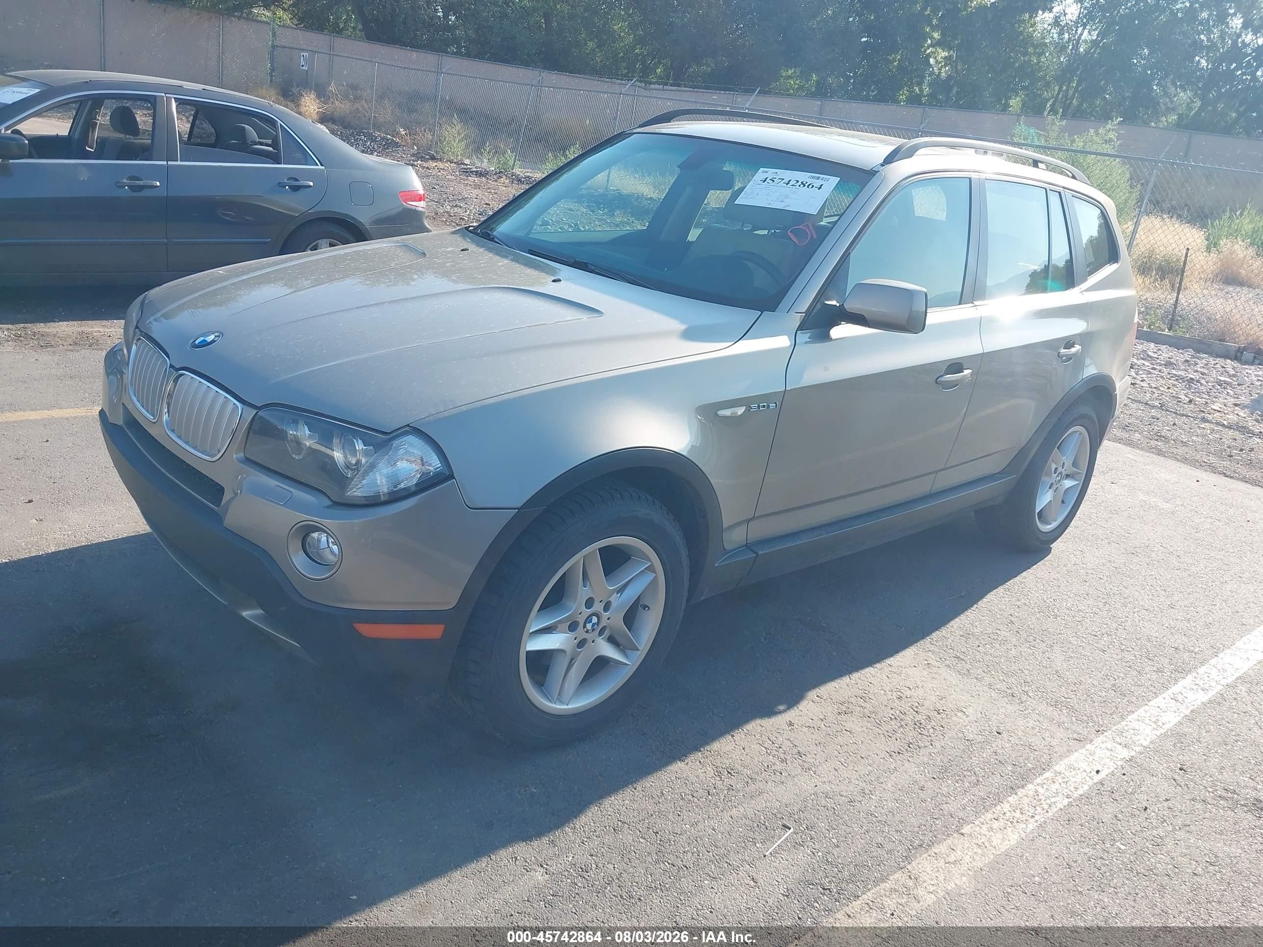 2007 Bmw X3 3.0si Gray vin: WBXPC93487WF06939