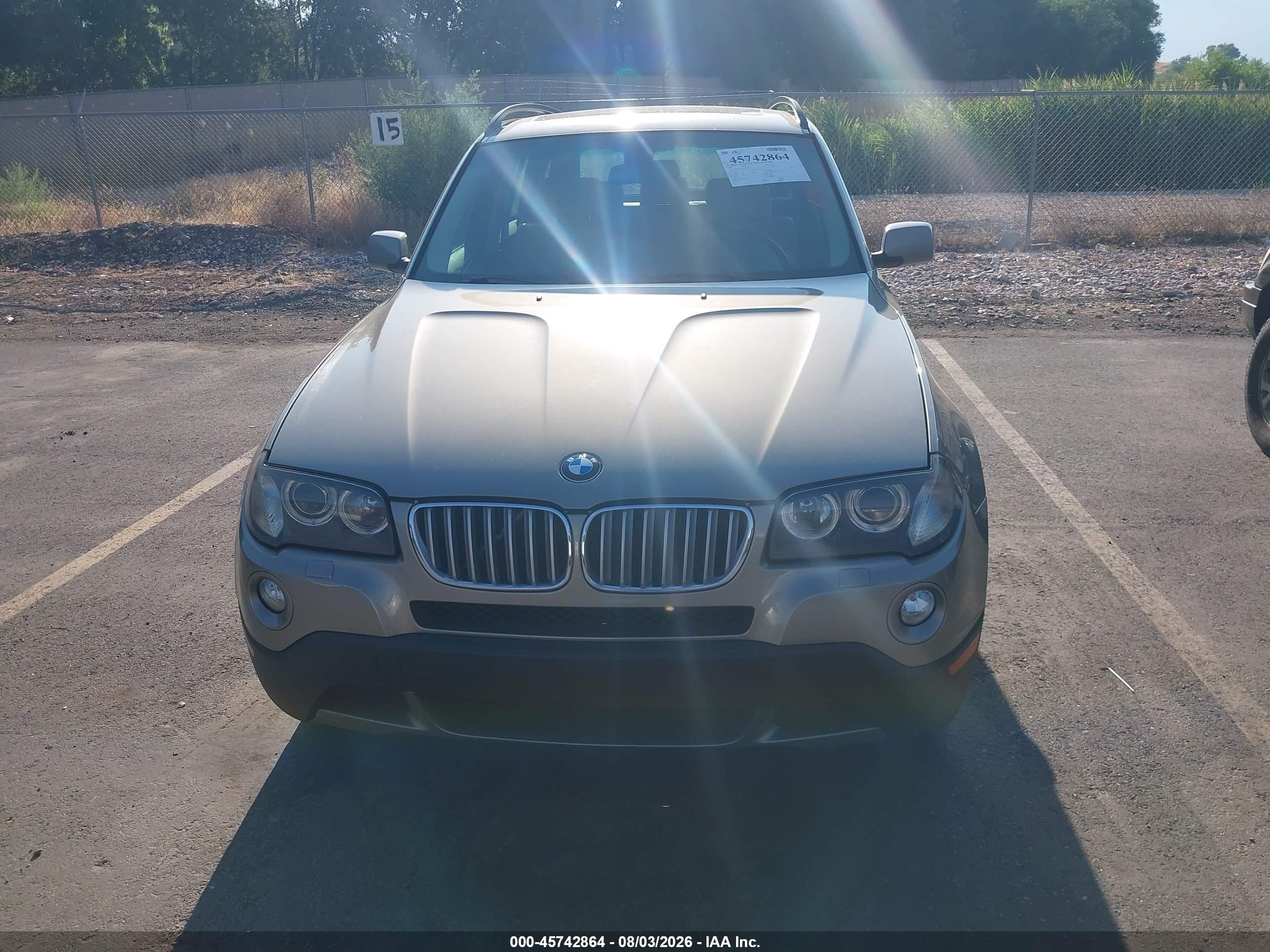 2007 Bmw X3 3.0si Gray vin: WBXPC93487WF06939