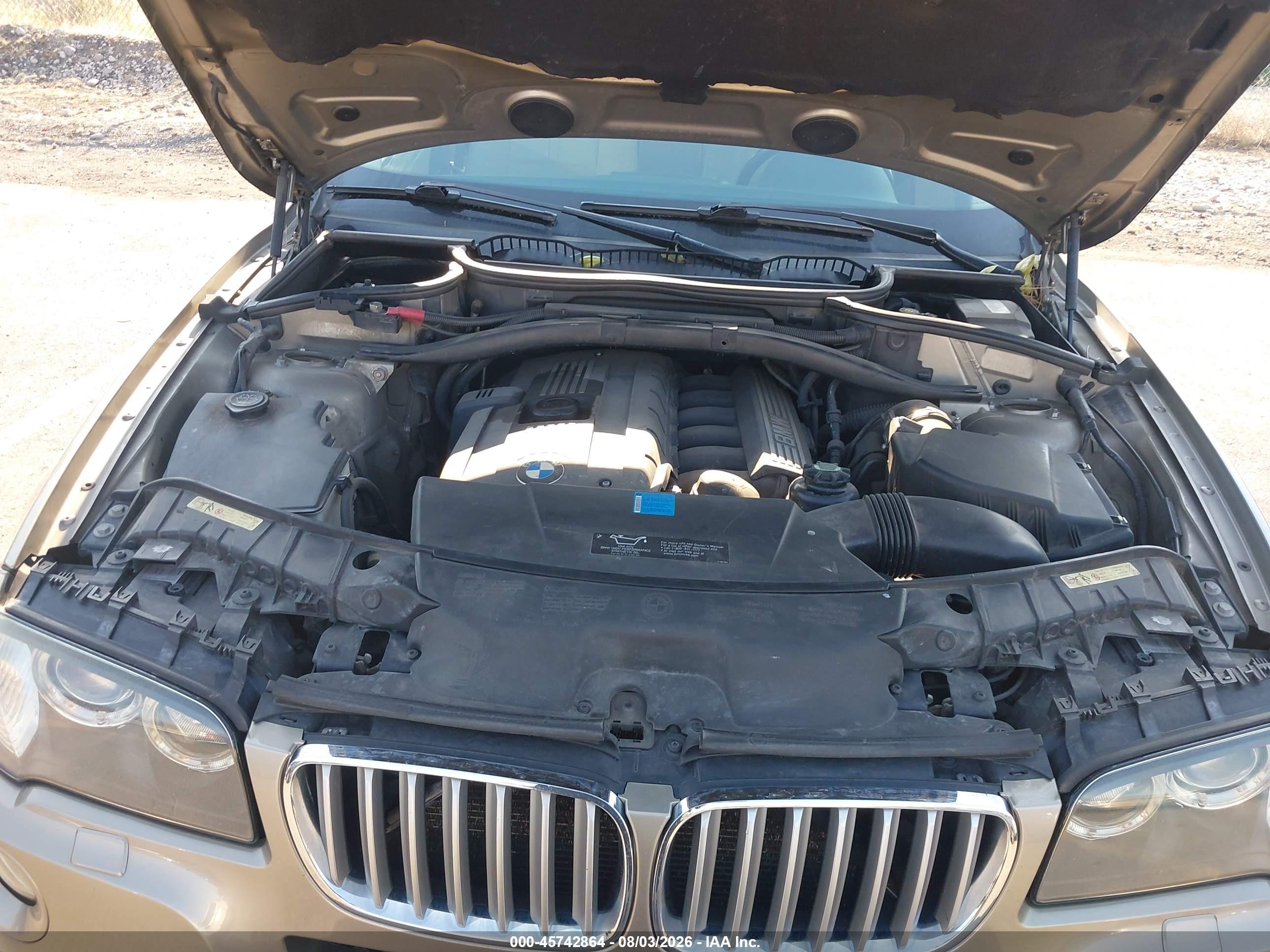 2007 Bmw X3 3.0si Gray vin: WBXPC93487WF06939
