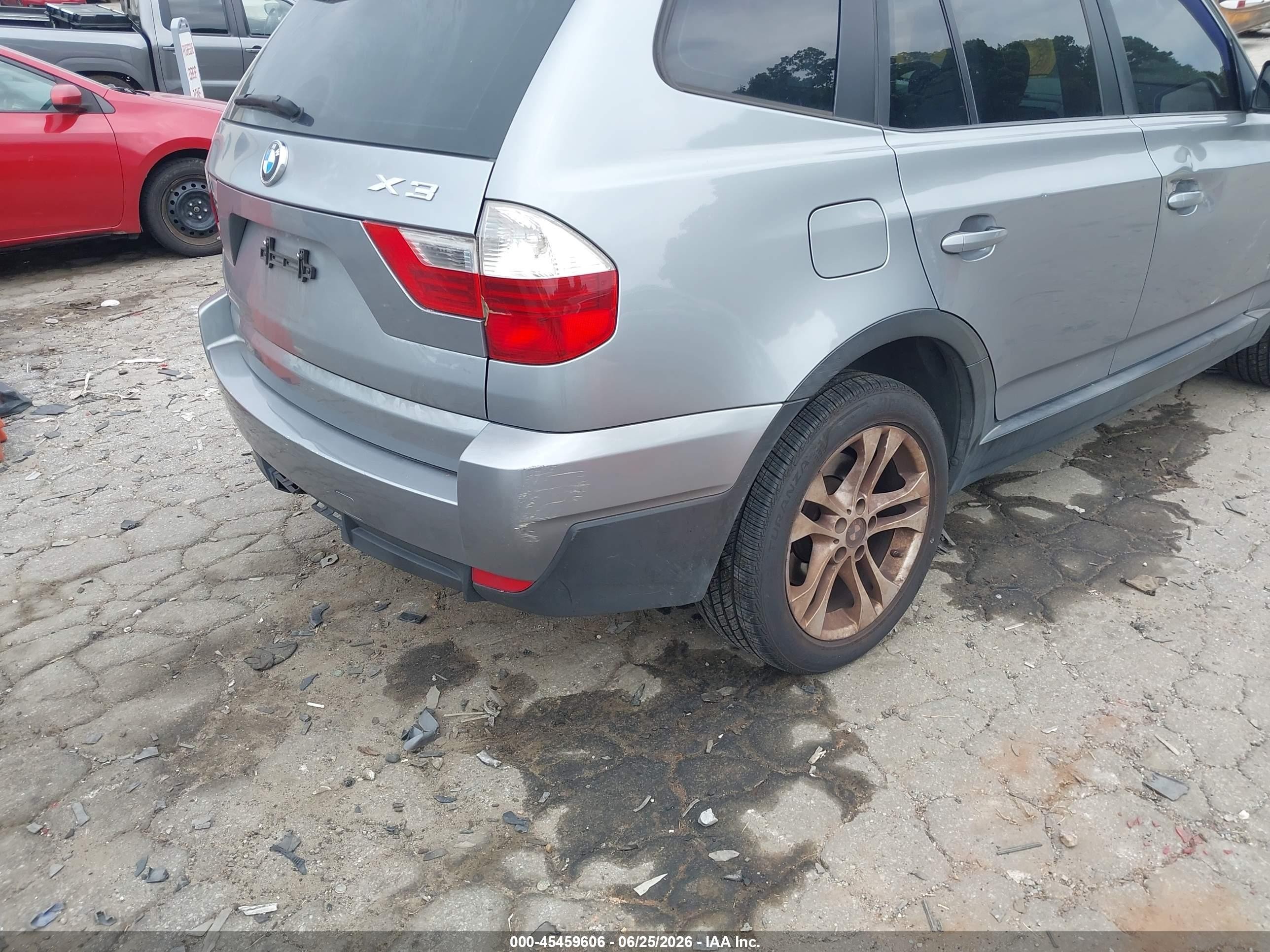 2007 Bmw X3 3.0si Gray vin: WBXPC93487WF09324