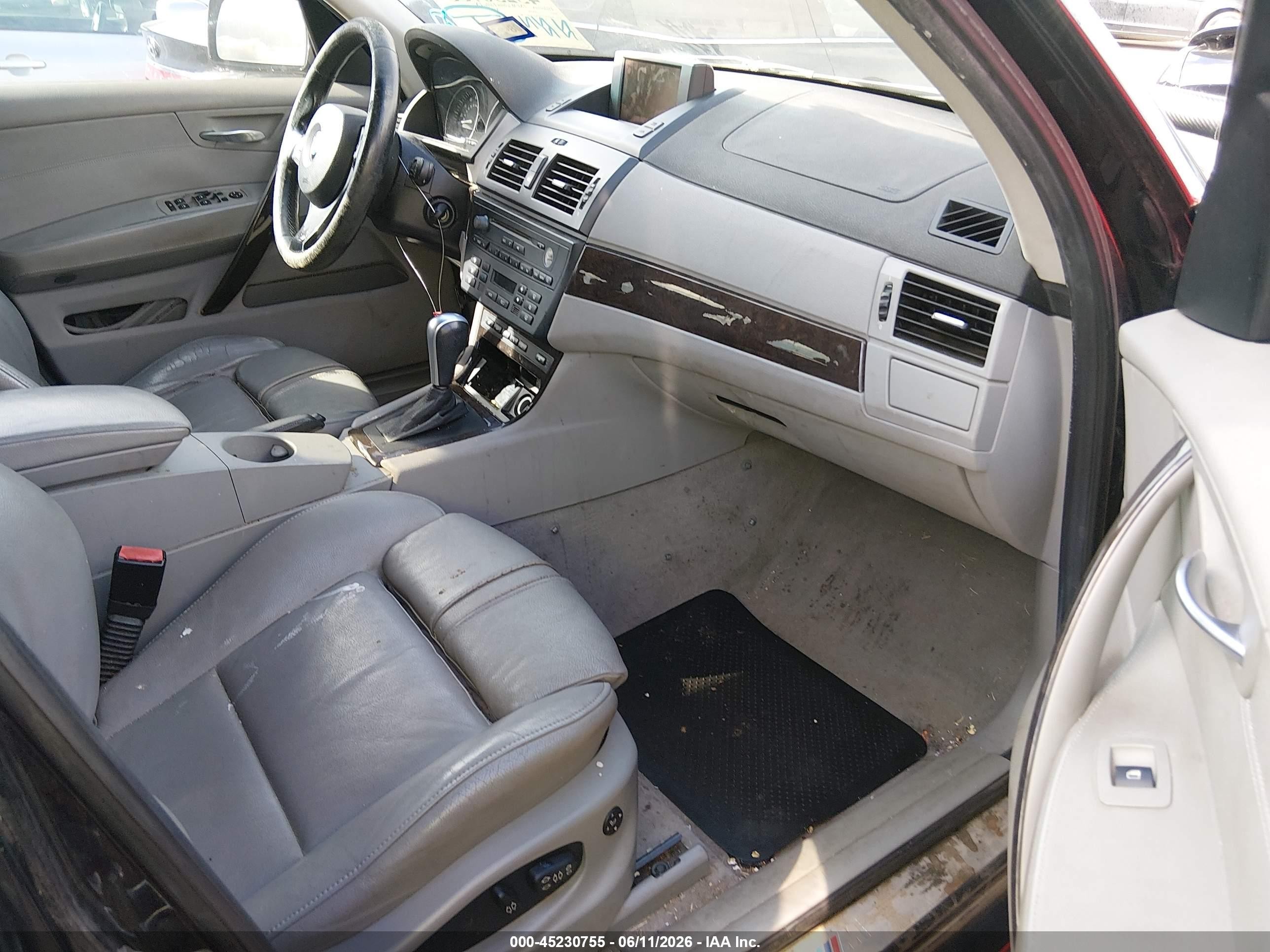 2007 Bmw X3 3.0si Черный vin: WBXPC93487WF10294