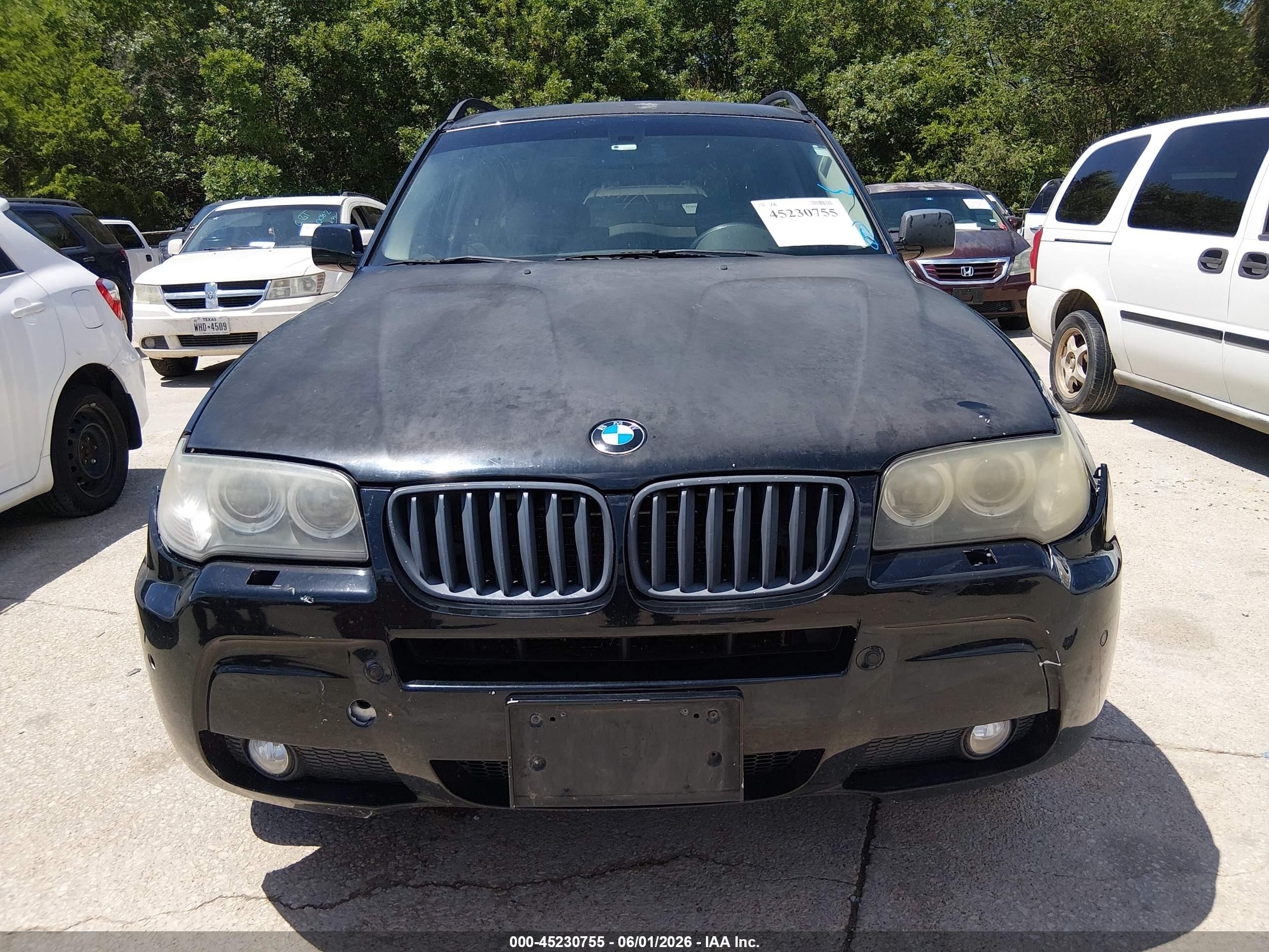 2007 Bmw X3 3.0si Черный vin: WBXPC93487WF10294