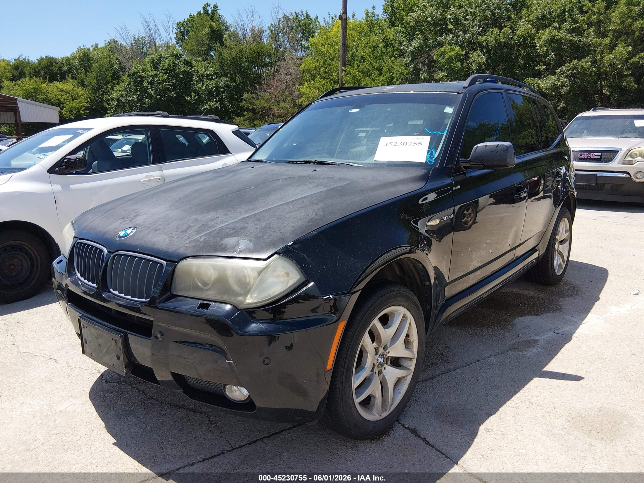 2007 Bmw X3 3.0si Черный vin: WBXPC93487WF10294