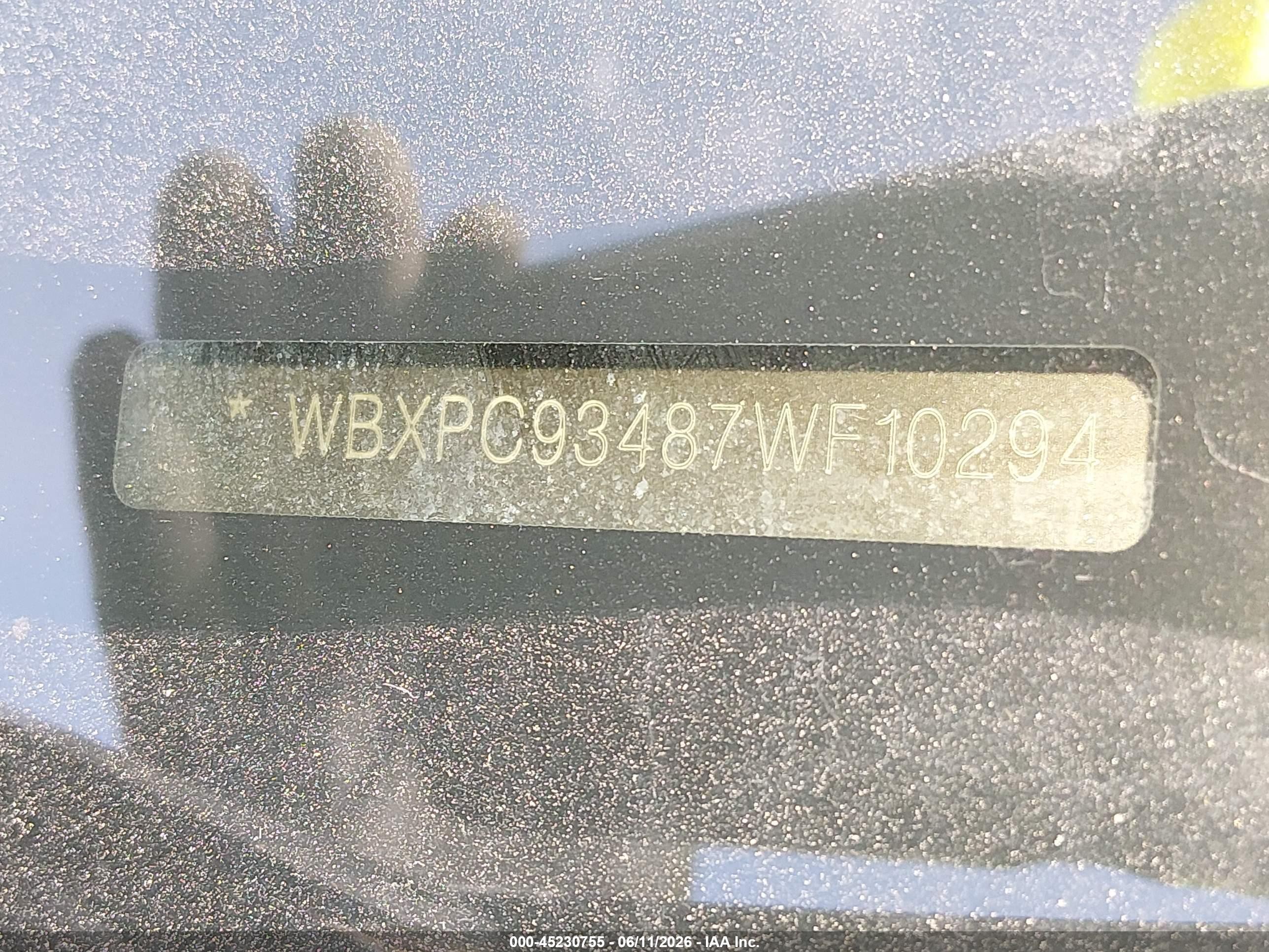 2007 Bmw X3 3.0si Черный vin: WBXPC93487WF10294