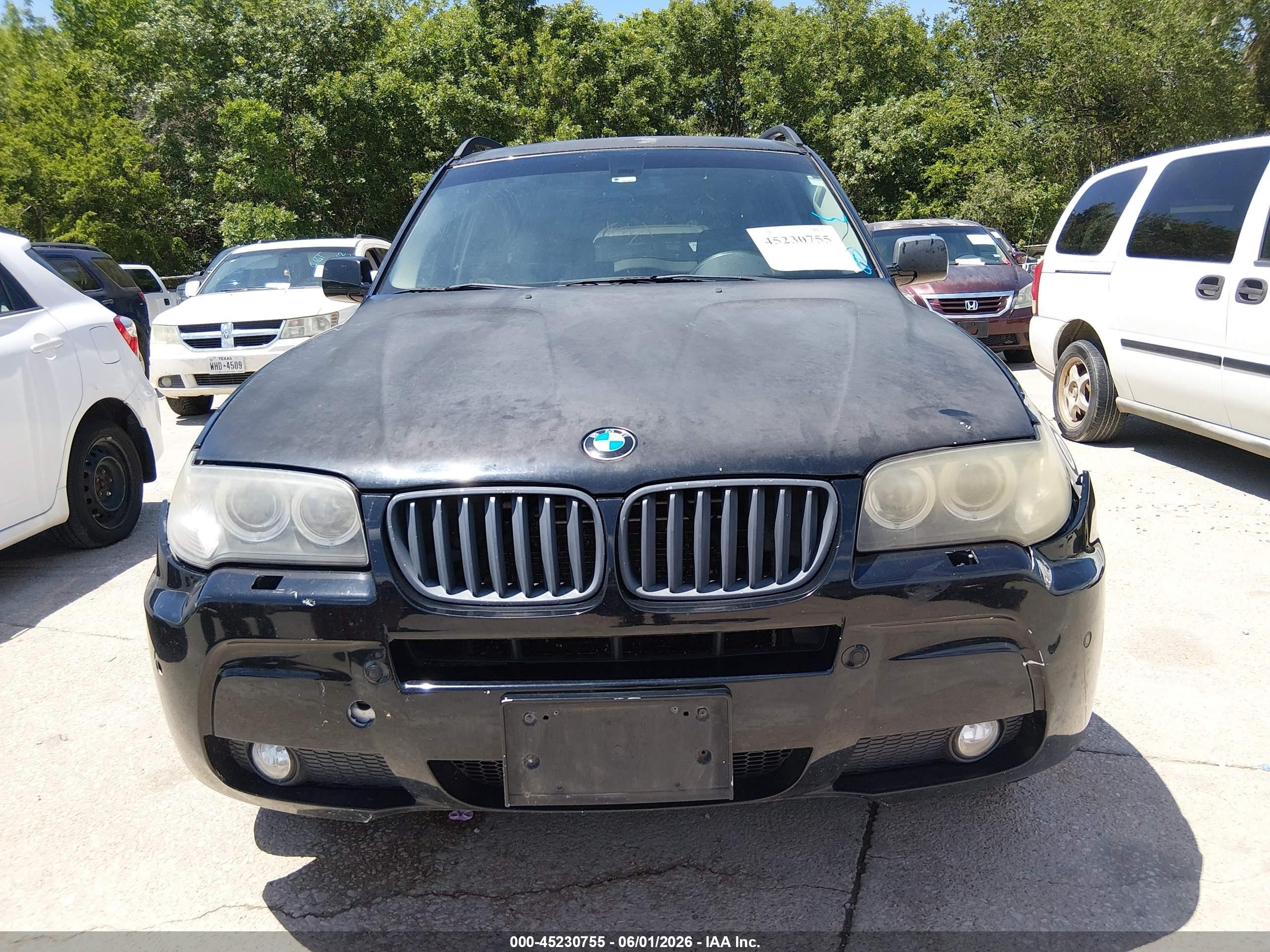 2007 Bmw X3 3.0si Черный vin: WBXPC93487WF10294