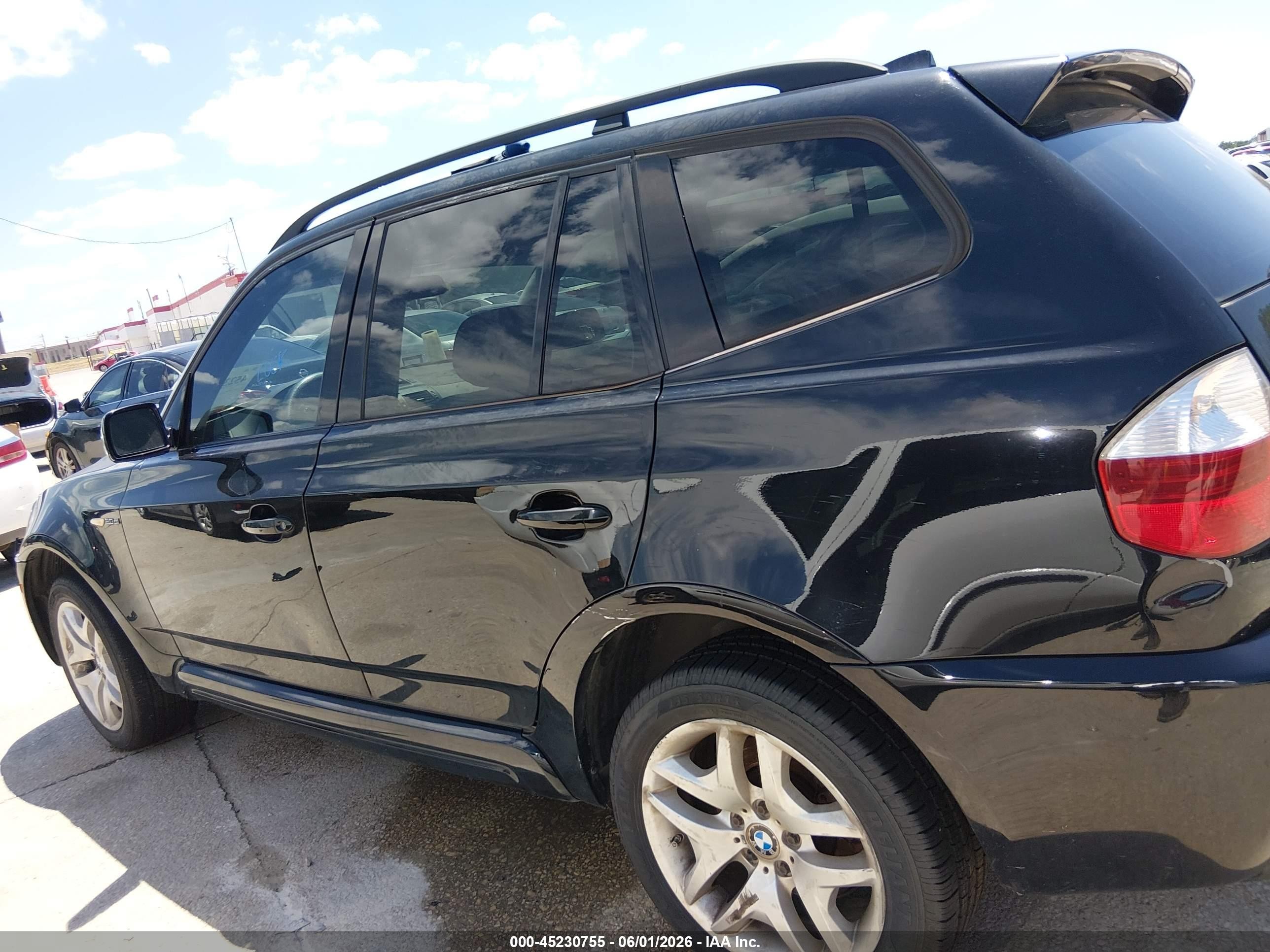 2007 Bmw X3 3.0si Черный vin: WBXPC93487WF10294