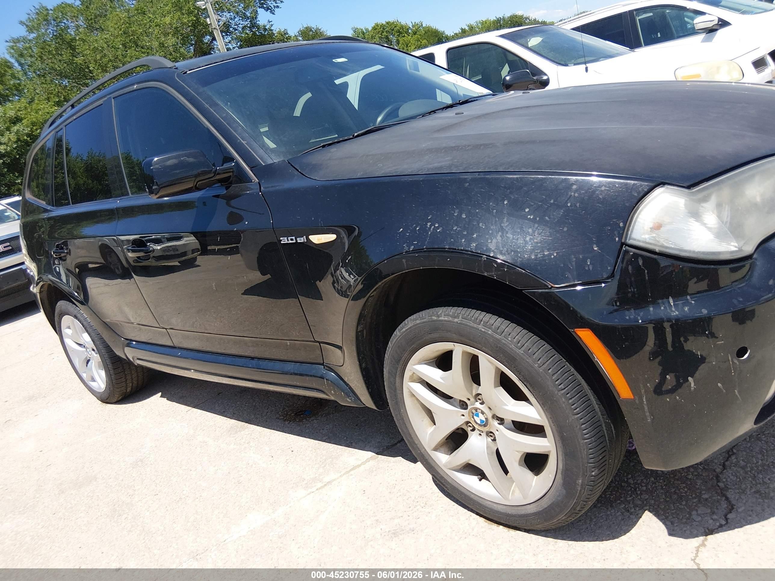 2007 Bmw X3 3.0si Черный vin: WBXPC93487WF10294