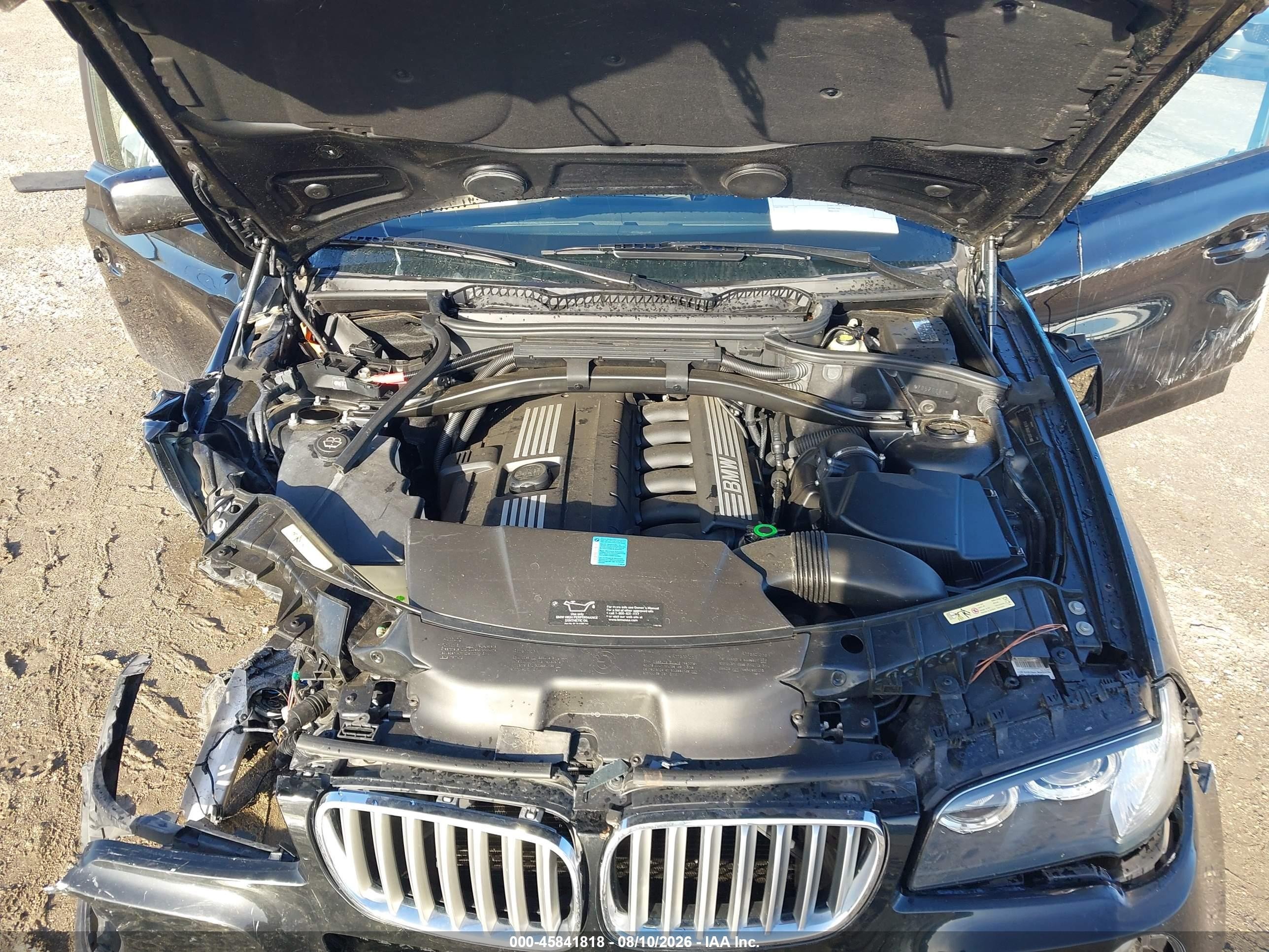 2007 Bmw X3 3.0si Black vin: WBXPC93487WF17780