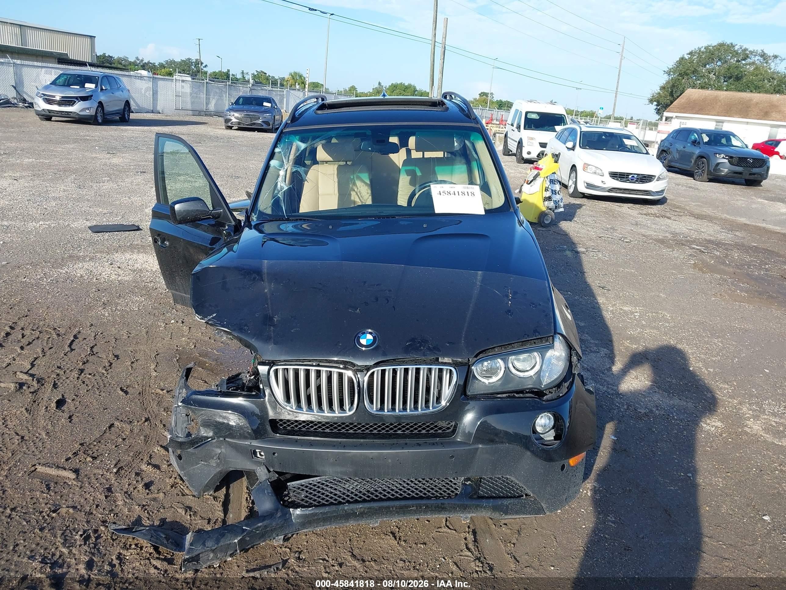 2007 Bmw X3 3.0si Black vin: WBXPC93487WF17780