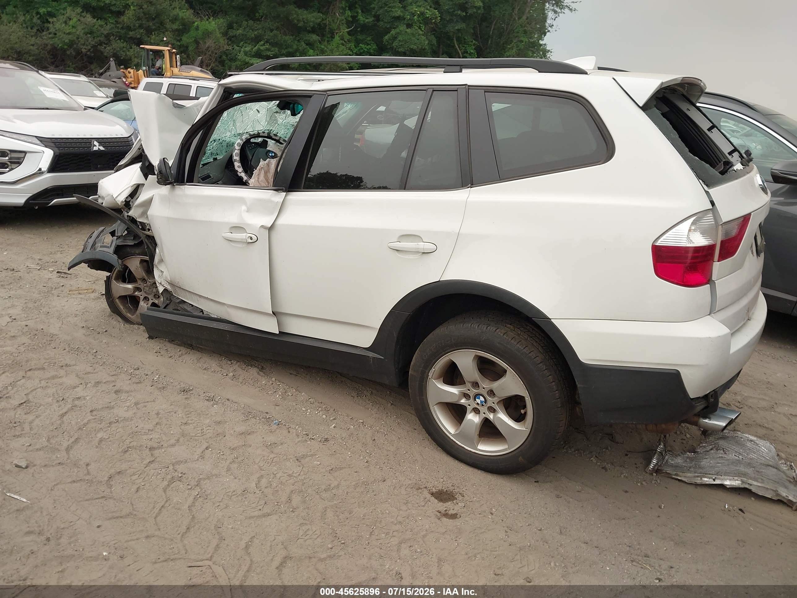2007 Bmw X3 3.0si Белый vin: WBXPC93487WJ01936