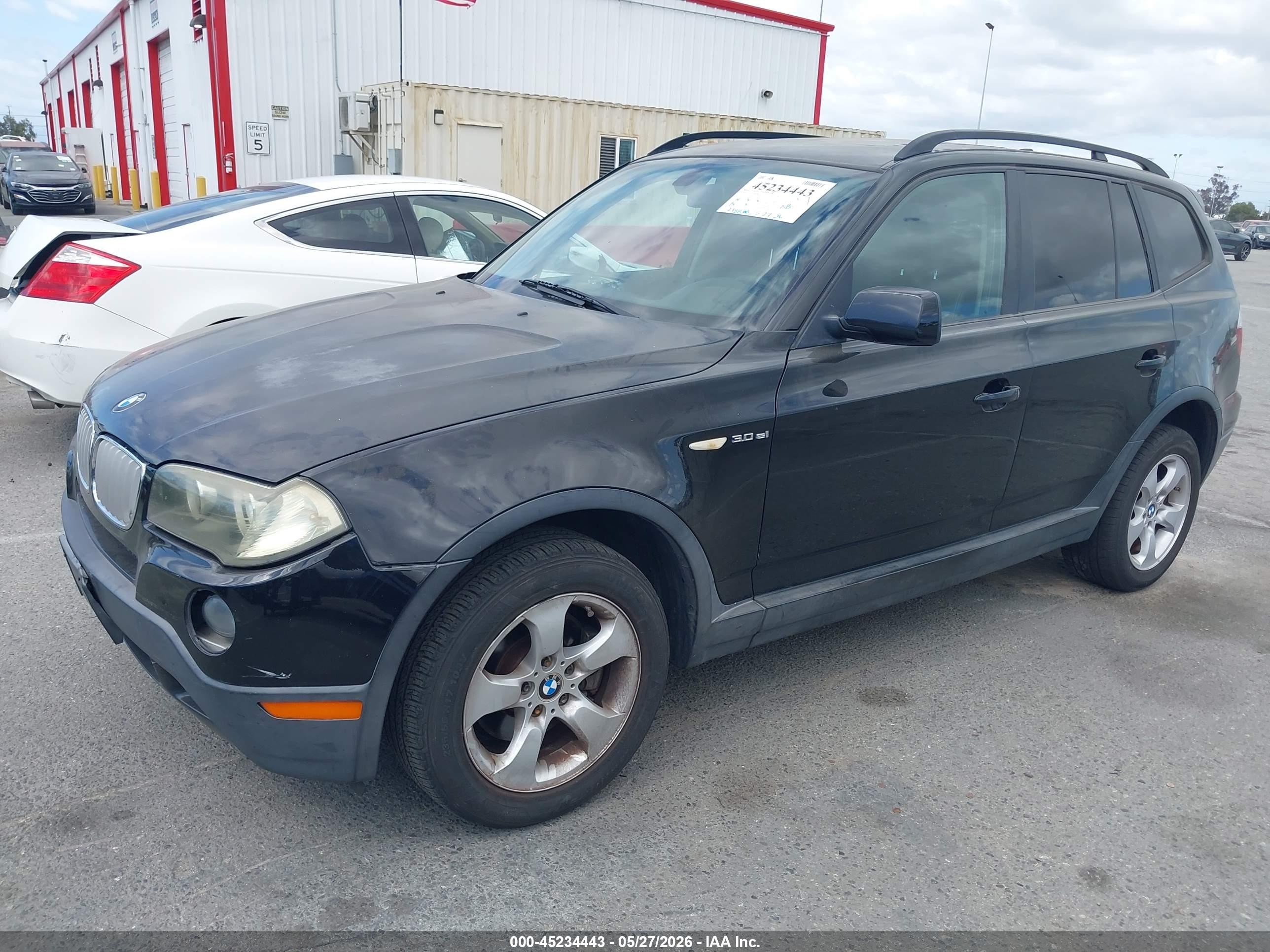 2008 Bmw X3 3.0si Black vin: WBXPC93488WJ06314
